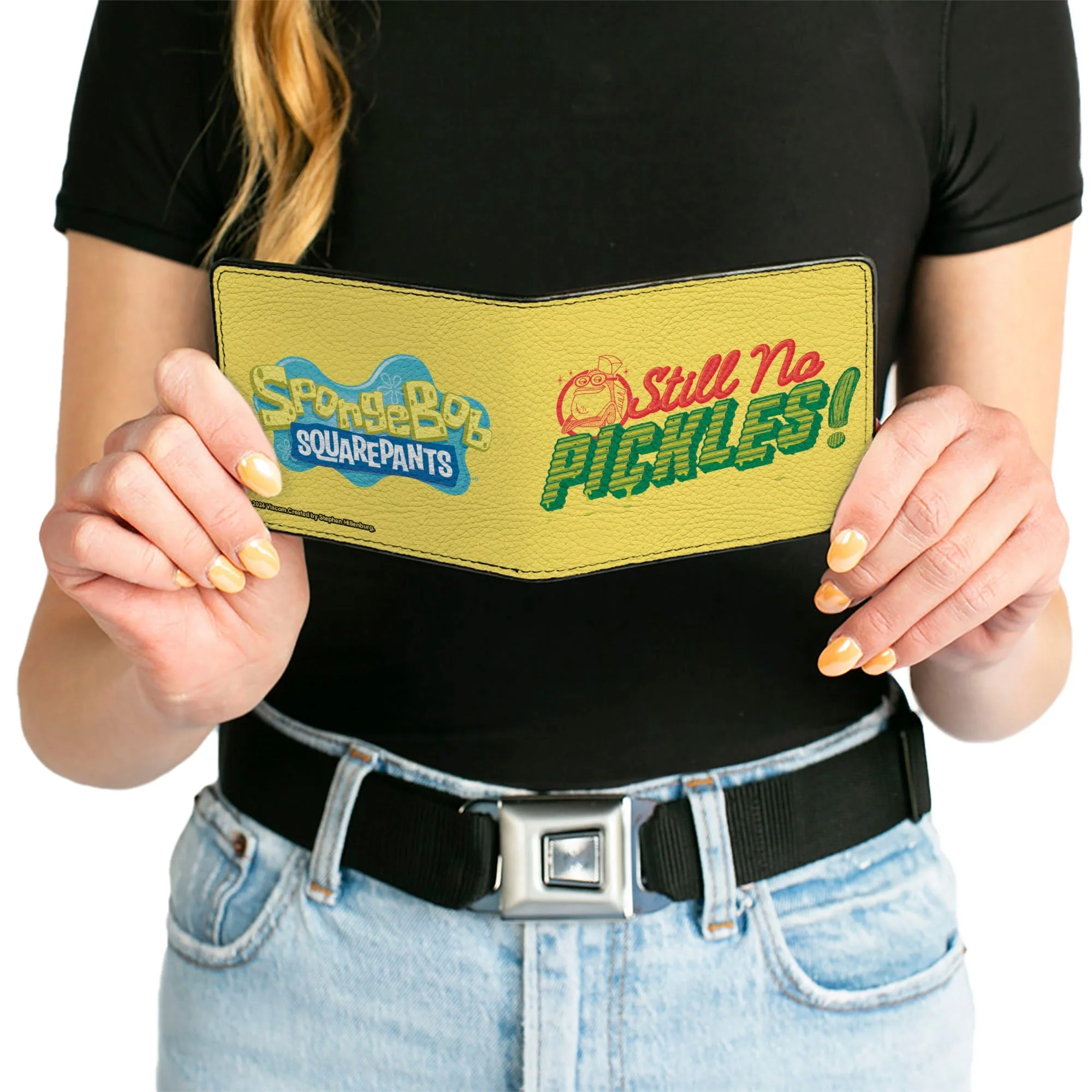SpongeBob SquarePants Bi-Fold Wallet Still No Pickles Title Logo Vegan Leather Yellow/Multi Color - Image 6