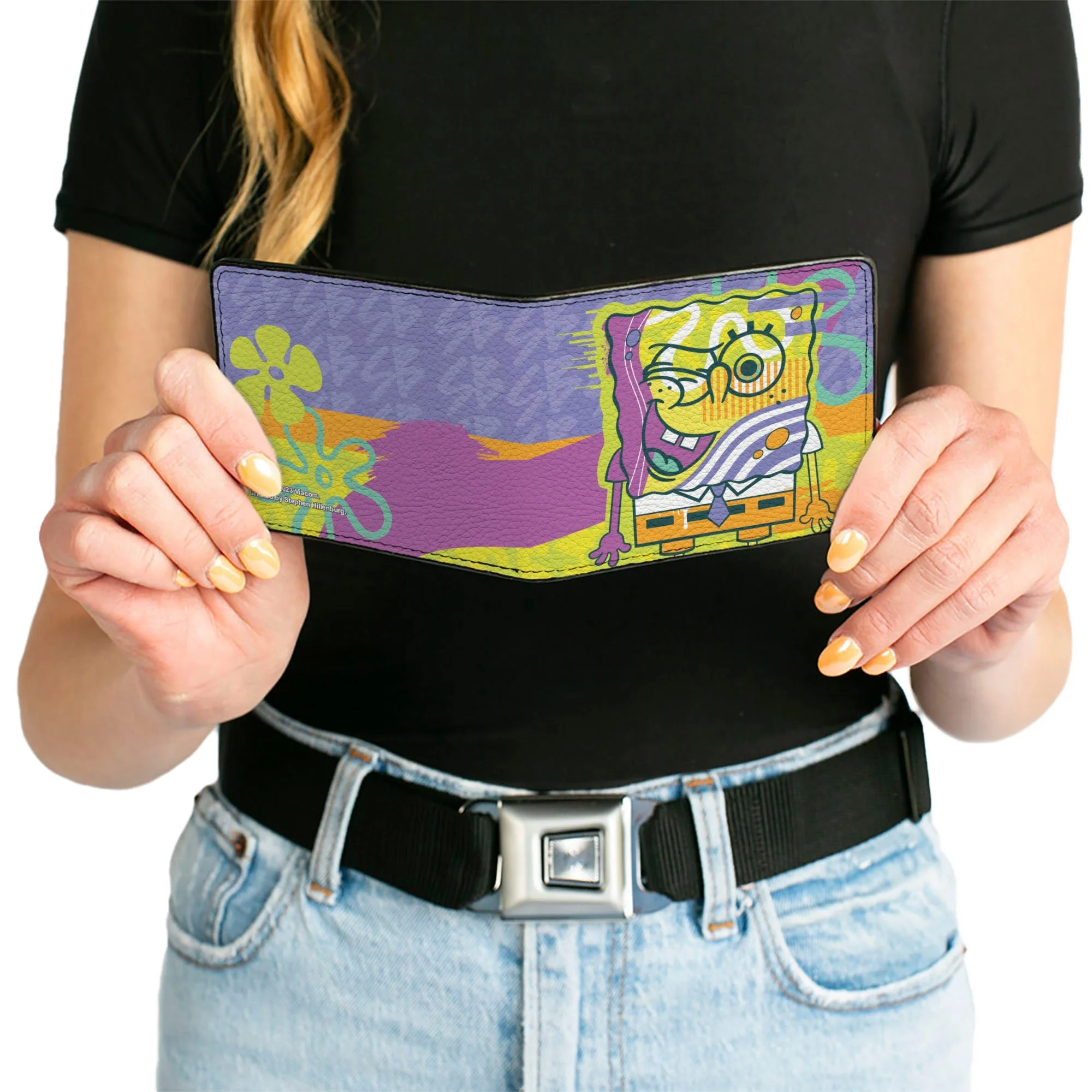 SpongeBob SquarePants Bi-Fold Wallet Winking Pose Multi Color Men's - Image 6