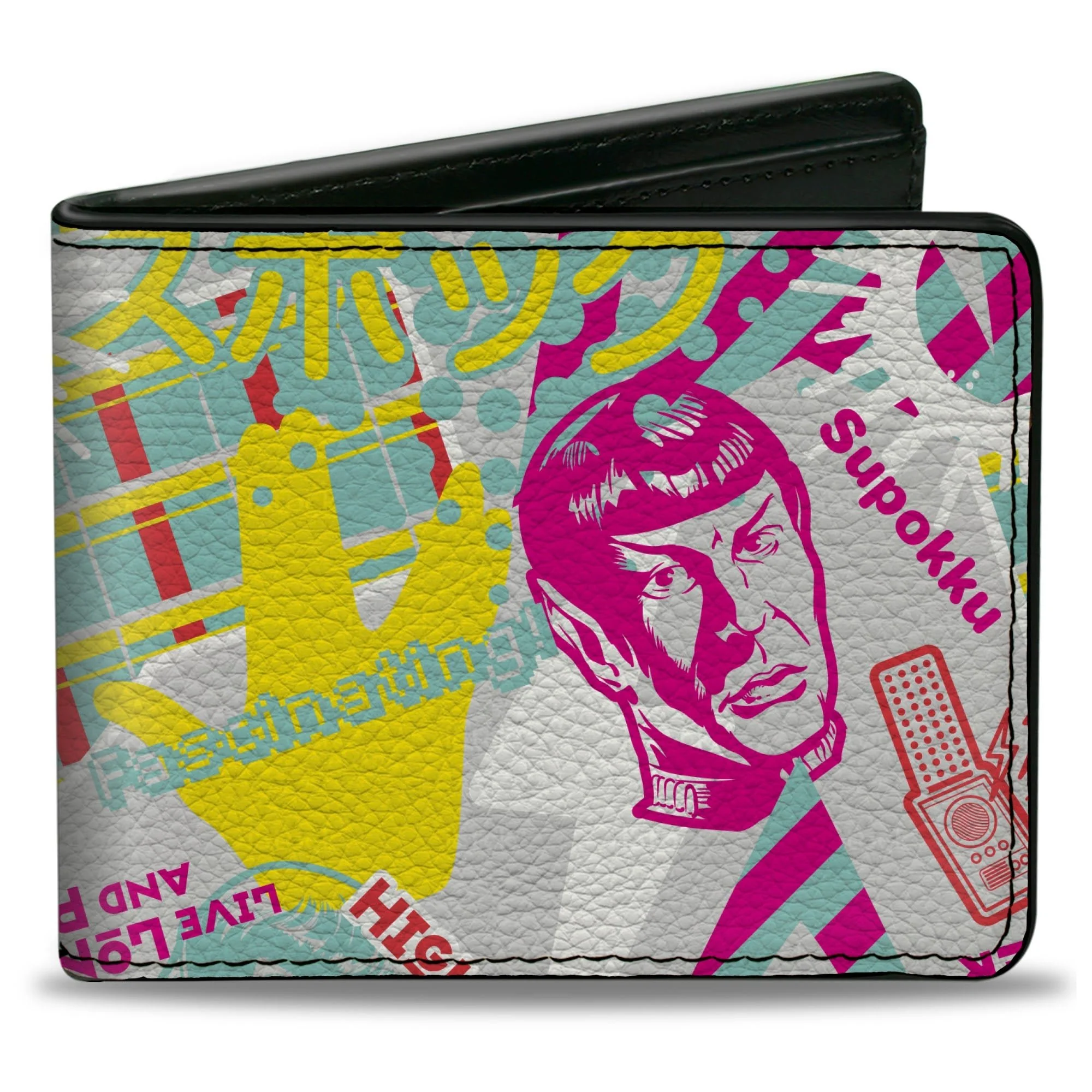 Star Trek Spock Icons Collage Men's White Bi-Fold Wallet