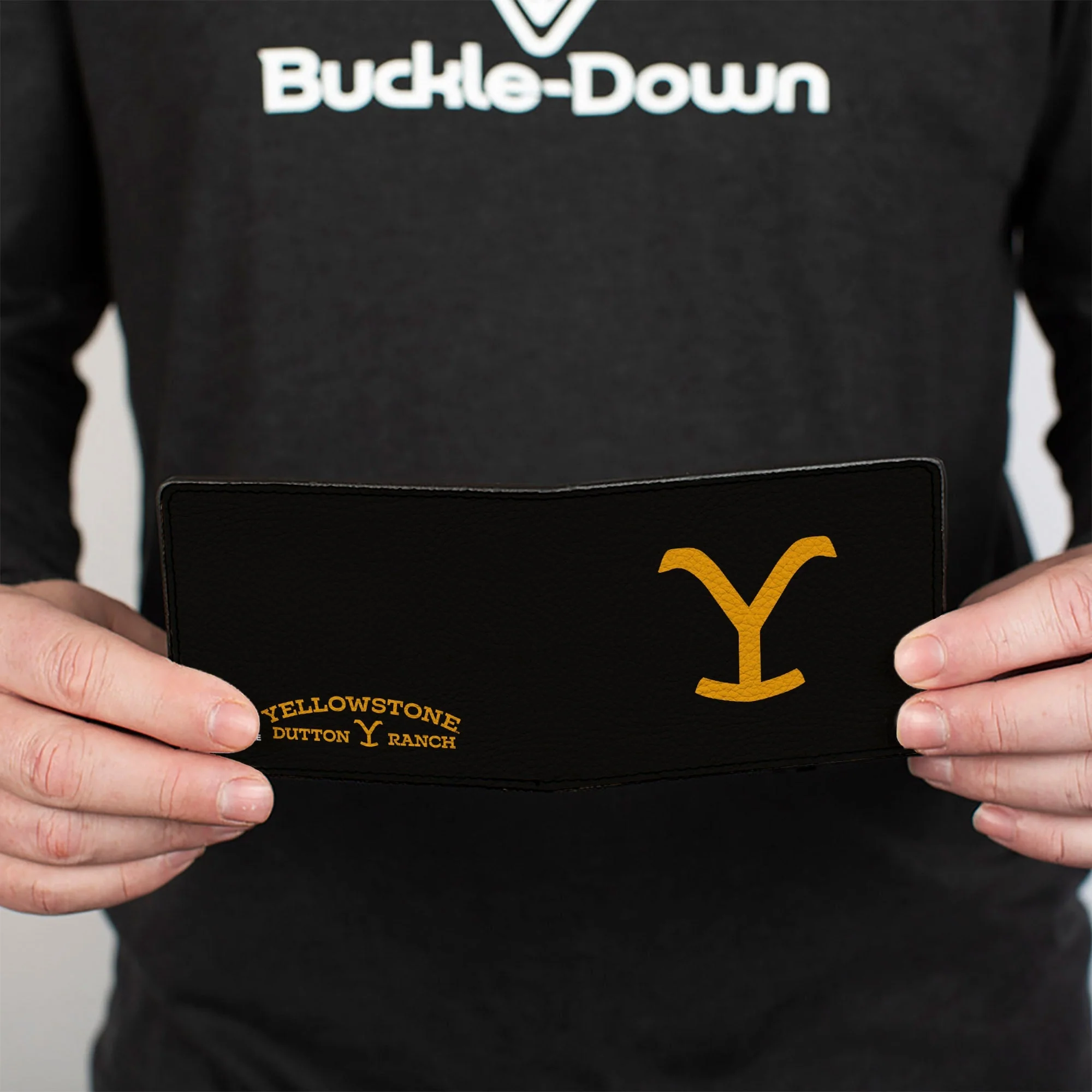 Yellowstone Logo Title Icon Vegan Leather Bi-Fold Wallet - Image 4