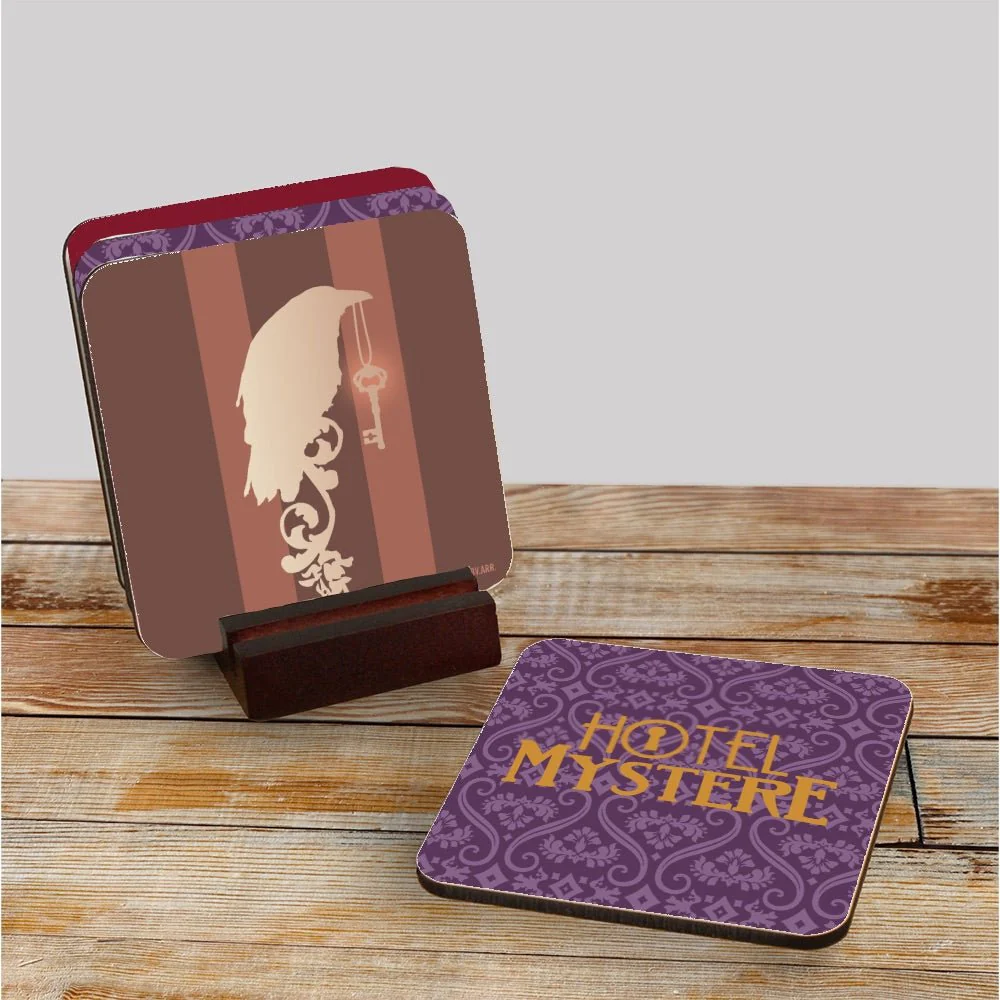 Big Brother Hotel Mystere Coaster Set with Mahogany Holder - Image 2
