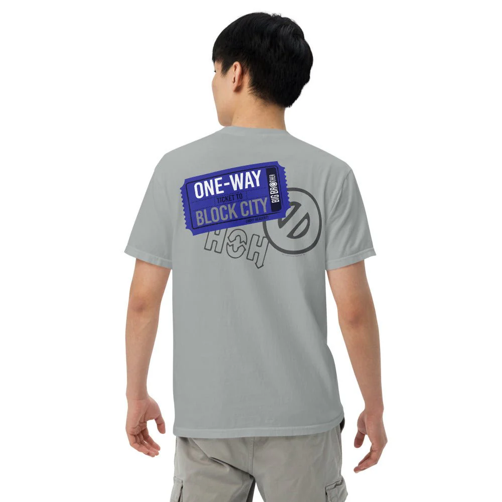 Big Brother "One Way Ticket To Block City" Unisex Comfort Colors T-Shirt - Image 7
