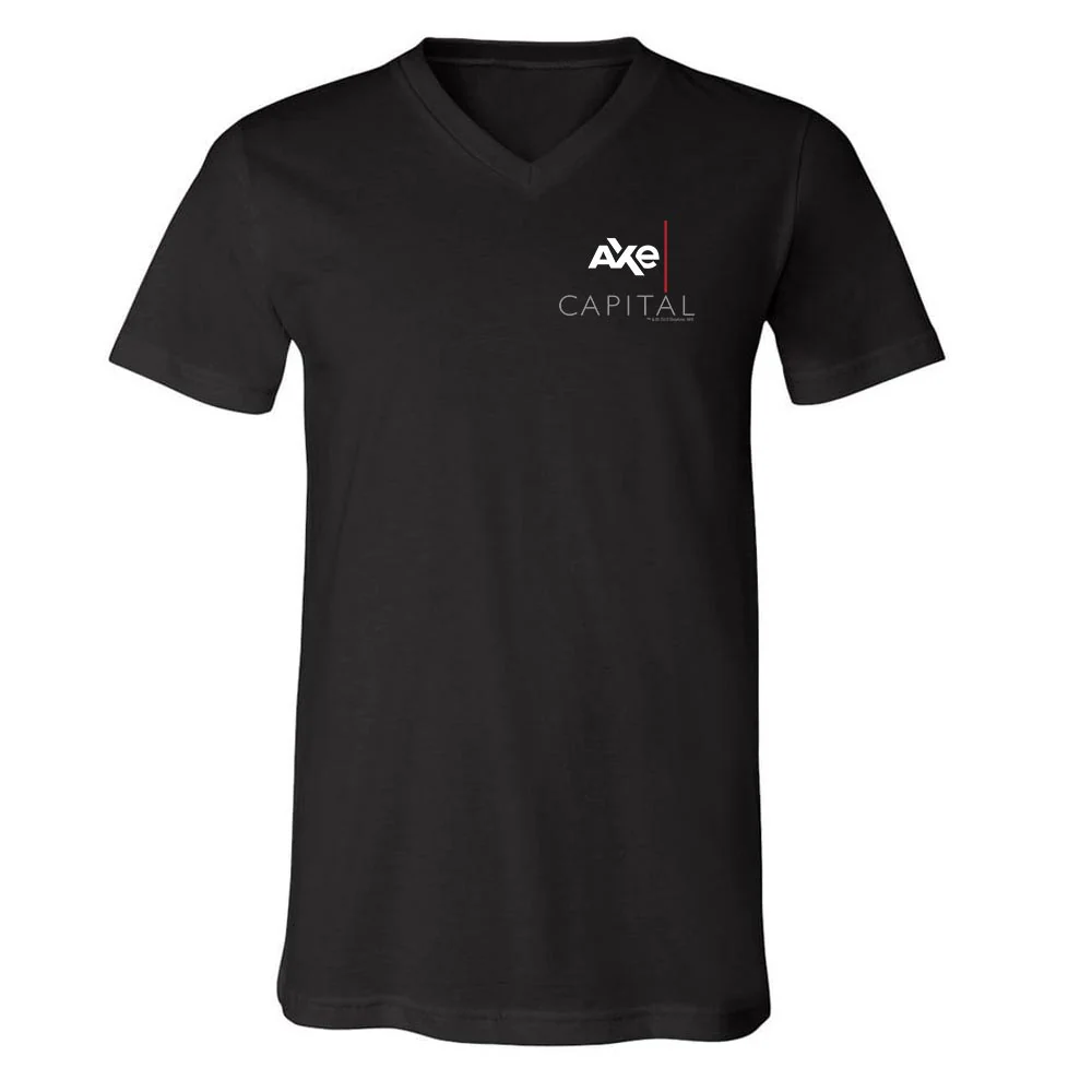 Billions Axe Capital Stacked Logo Adult V-Neck T-Shirt