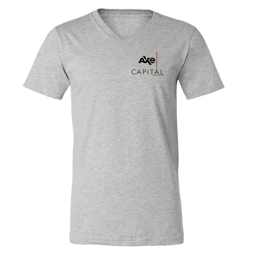 Billions Axe Capital Stacked Logo Adult V-Neck T-Shirt - Image 2