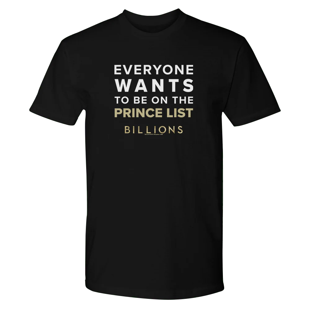 Billions Prince List Adult Short Sleeve T-Shirt