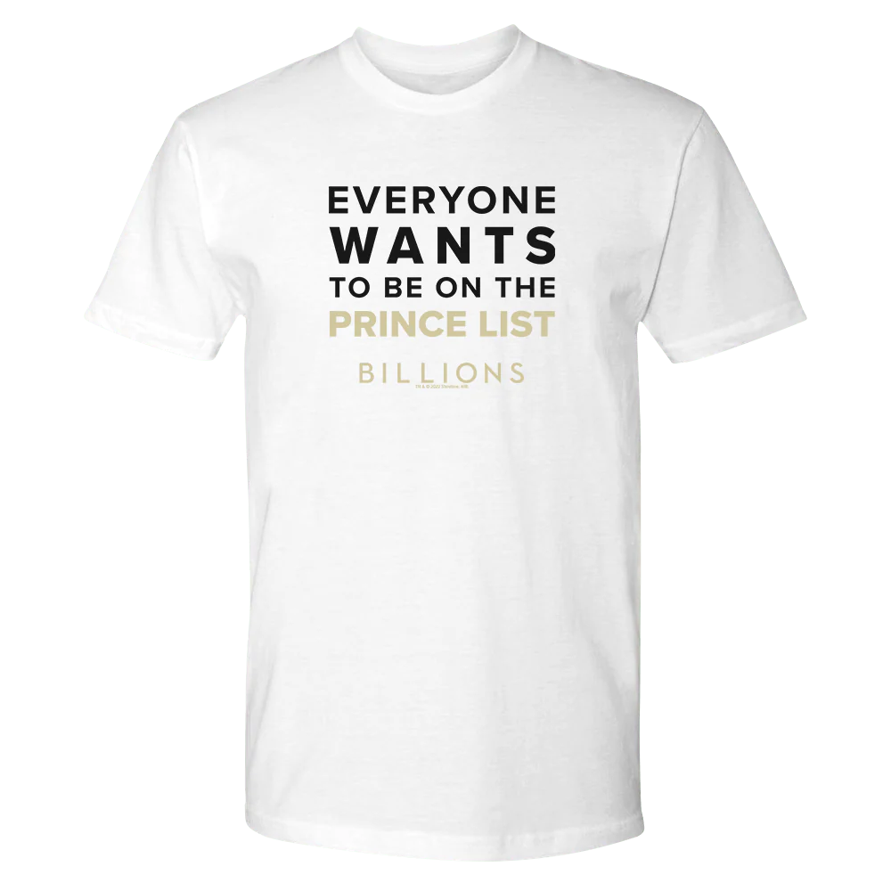 Billions Prince List Adult Short Sleeve T-Shirt - Image 3