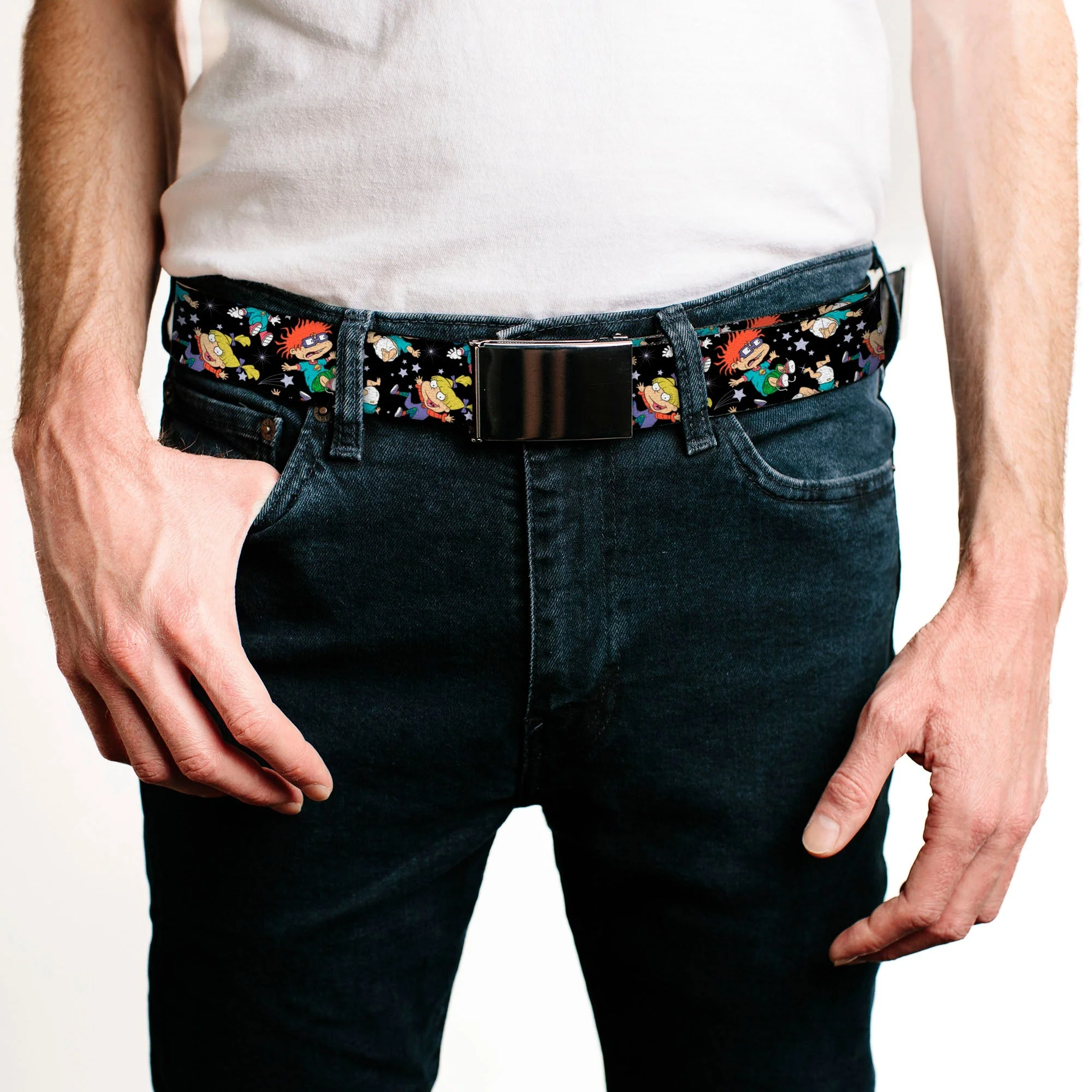 Rugrats Space Characters Scattered Black Web Belt - Image 2