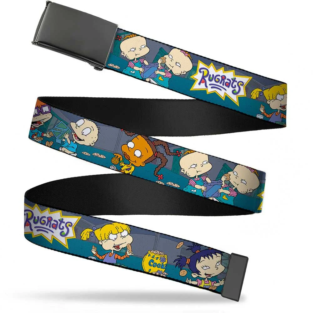 Rugrats Cookie Scene Black Buckle Webbing Apparel Belt