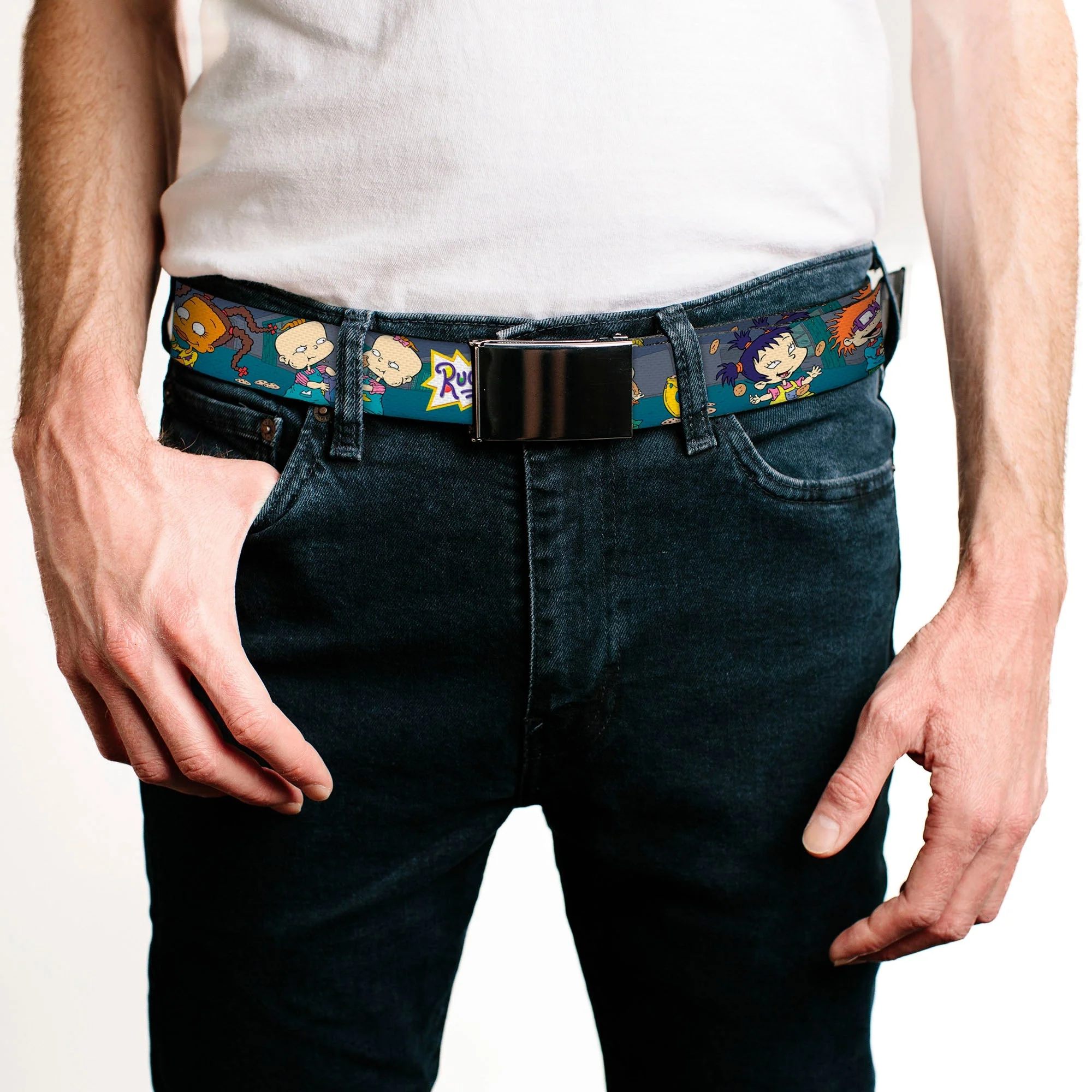 Rugrats Cookie Scene Black Buckle Webbing Apparel Belt - Image 2