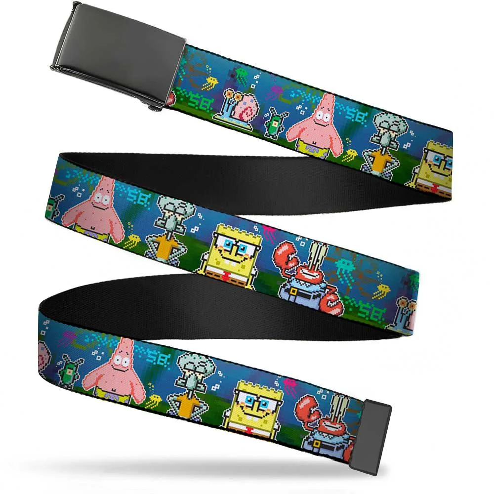 SpongeBob SquarePants Web Belt 8-Bit Scene Buckle-Down Adjustable Black