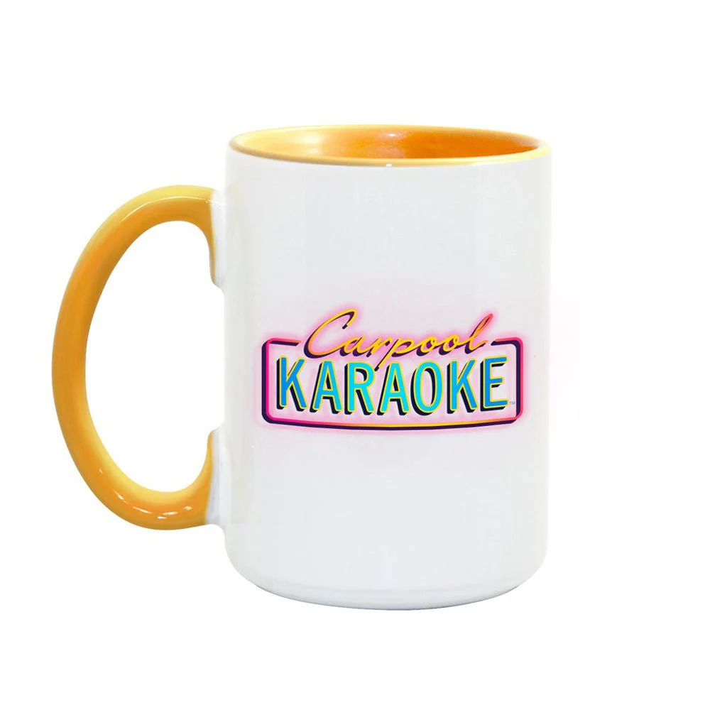 Carpool Karaoke Neon Logo Colored 15 oz Mug - Image 4