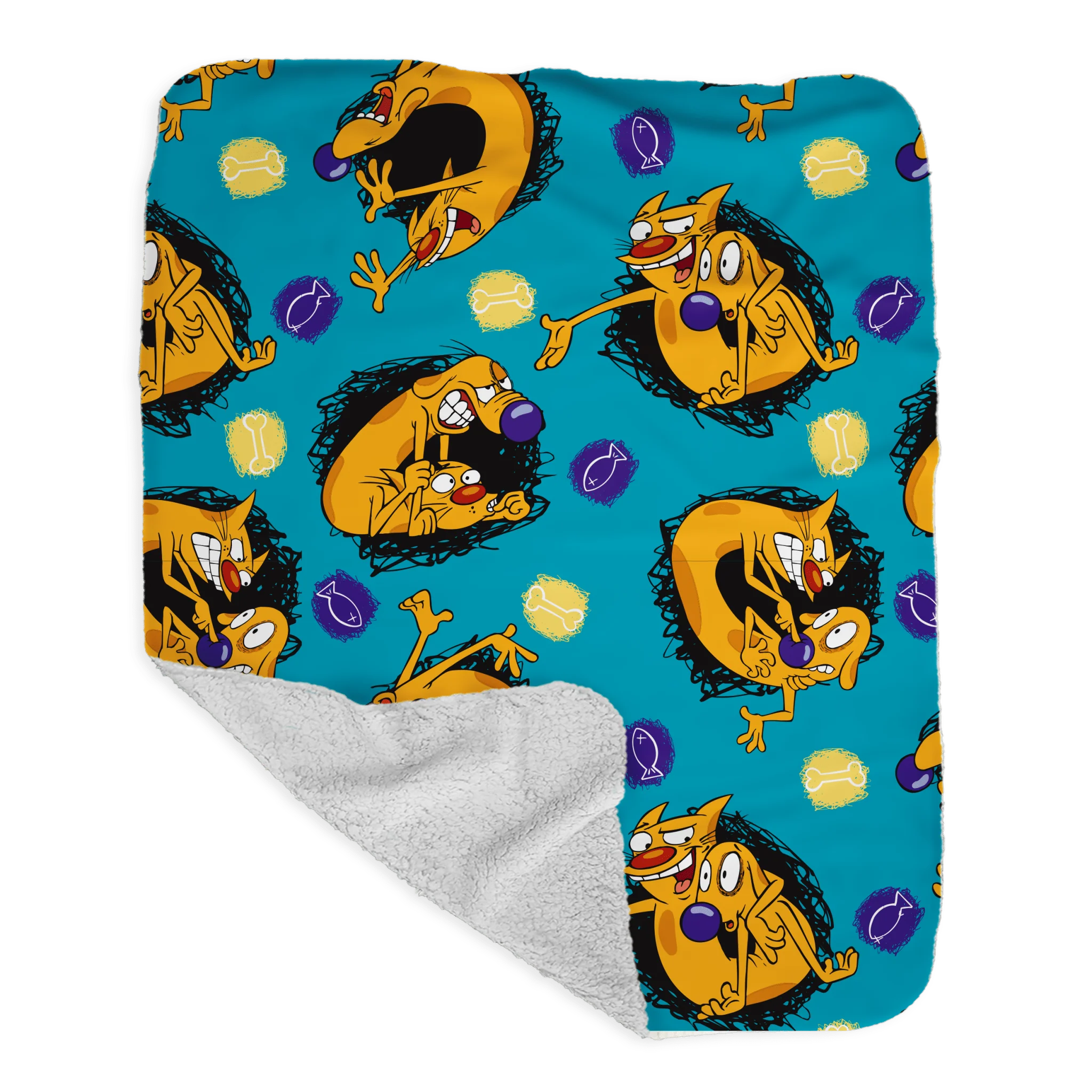 CatDog Best Friends Grey Sherpa Blanket - Image 3