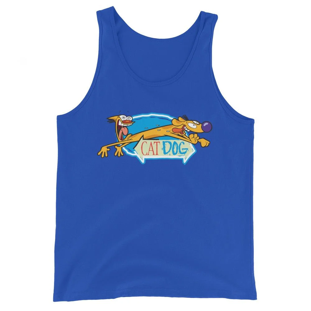 CatDog Crazy Eyes Adult Tank Top