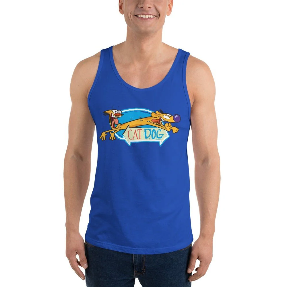 CatDog Crazy Eyes Adult Tank Top - Image 3
