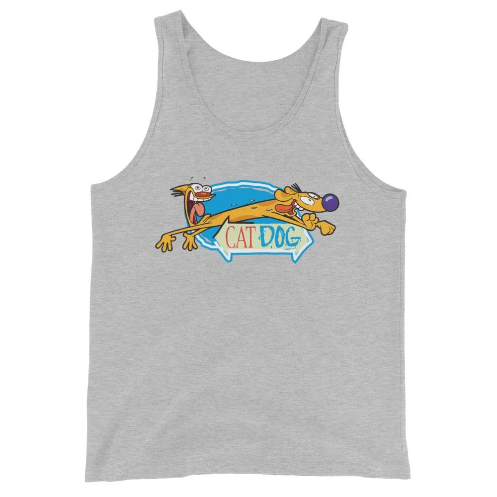 CatDog Crazy Eyes Adult Tank Top - Image 4