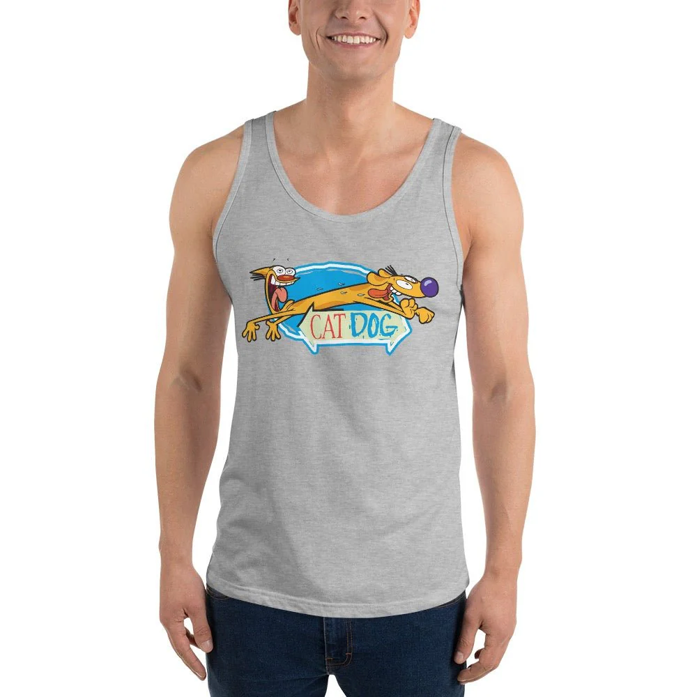 CatDog Crazy Eyes Adult Tank Top - Image 5