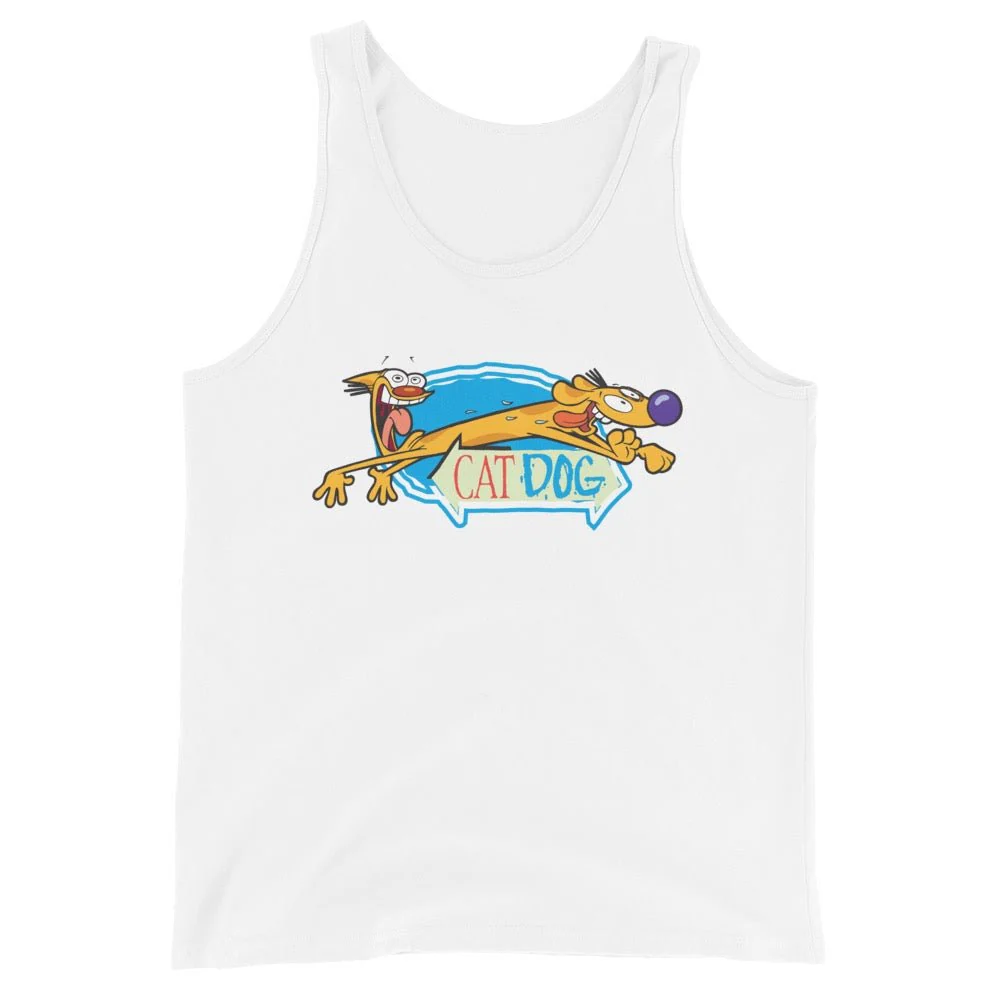 CatDog Crazy Eyes Adult Tank Top - Image 6