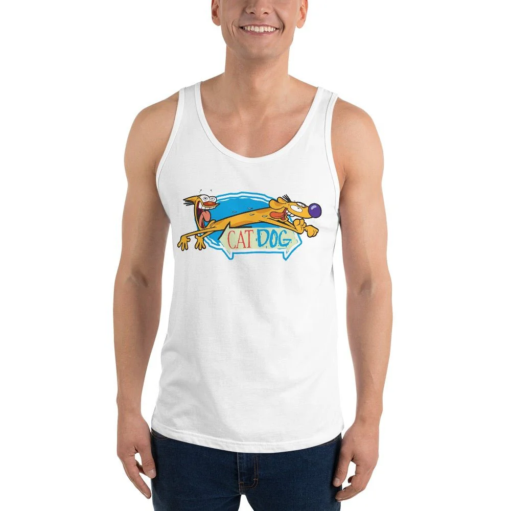CatDog Crazy Eyes Adult Tank Top - Image 7