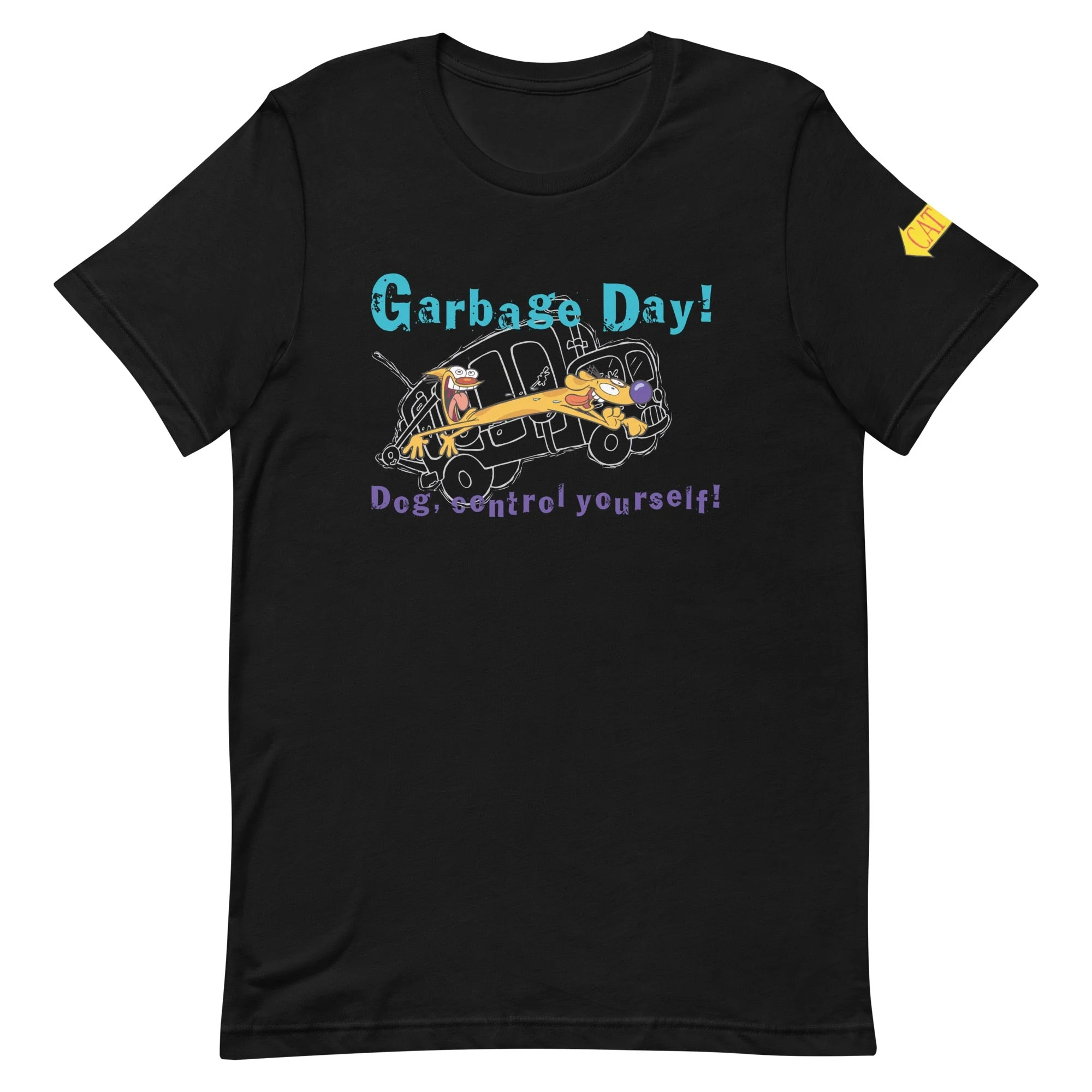 CatDog Garbage Day! Adult Short Sleeve T-Shirt - Image 4