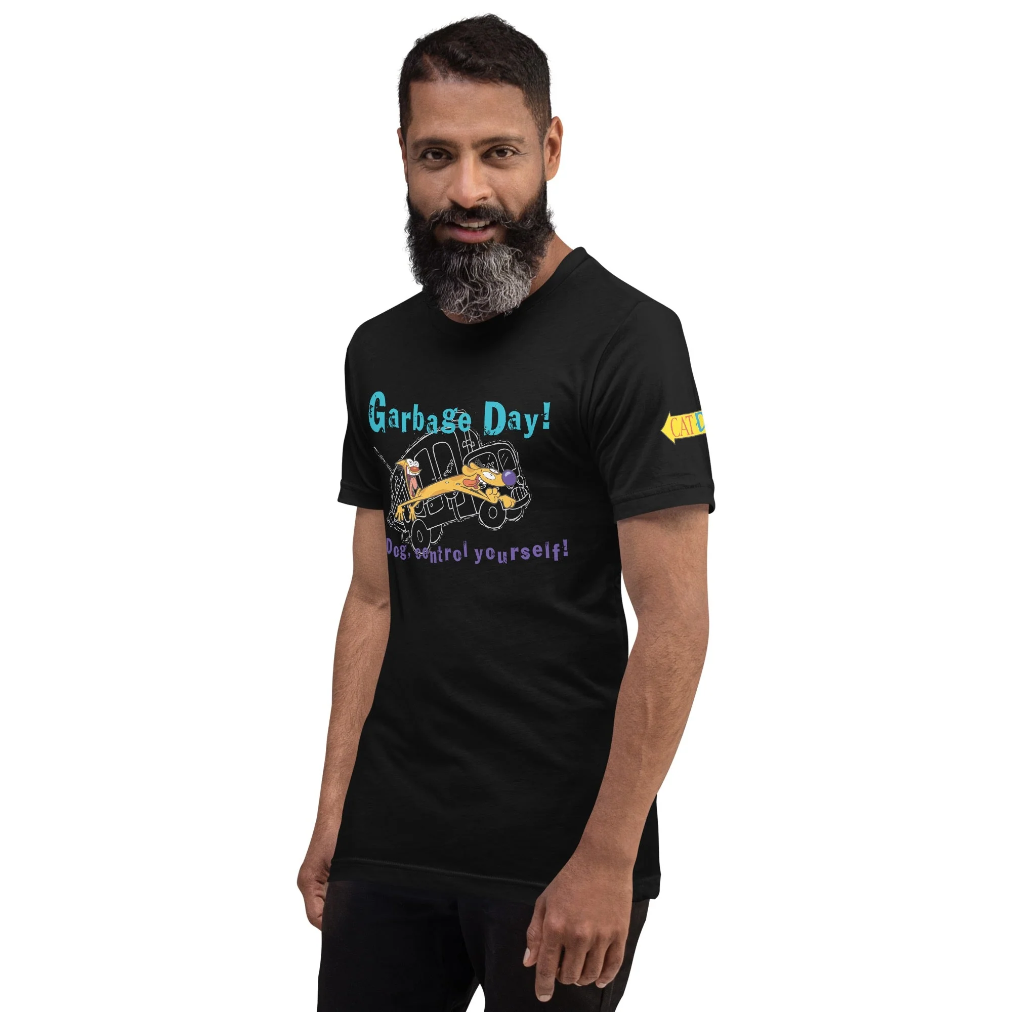 CatDog Garbage Day! Adult Short Sleeve T-Shirt - Image 5