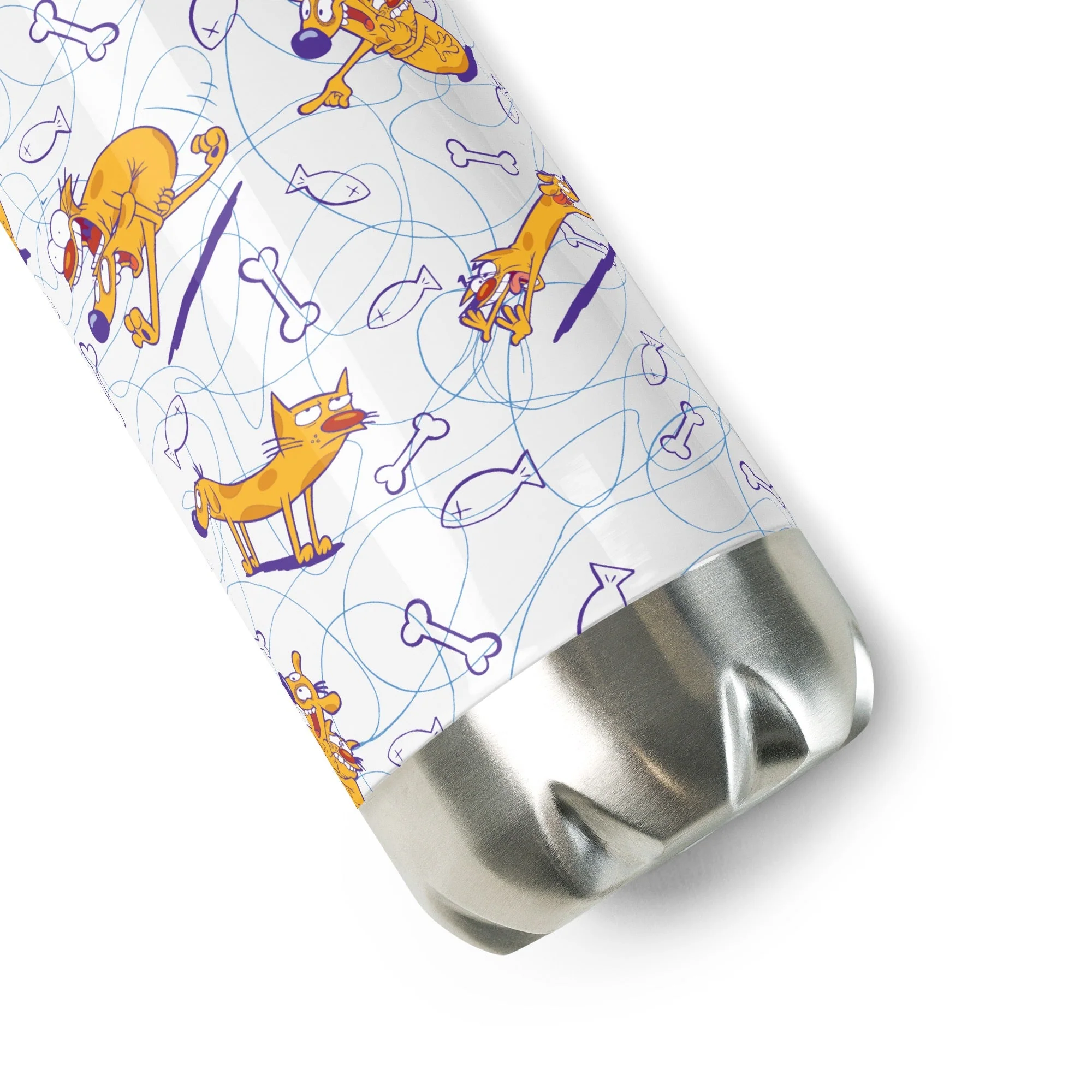 CatDog Pattern 17oz Stainless Steel Water Bottle - Image 3