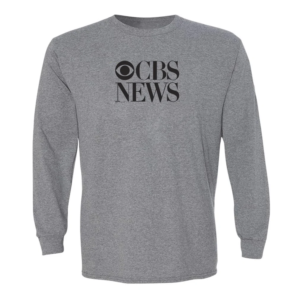CBS News Vintage Logo Adult Long Sleeve T-Shirt - Image 2