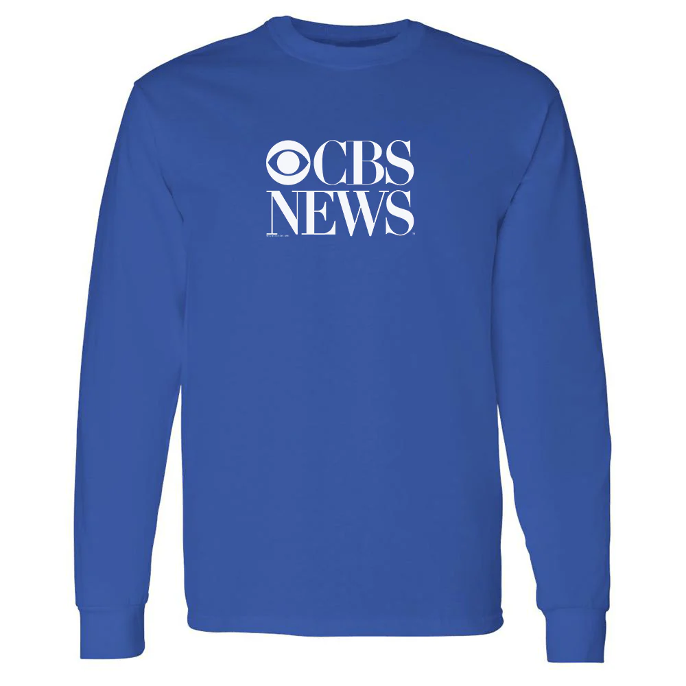CBS News Vintage Logo Adult Long Sleeve T-Shirt - Image 3