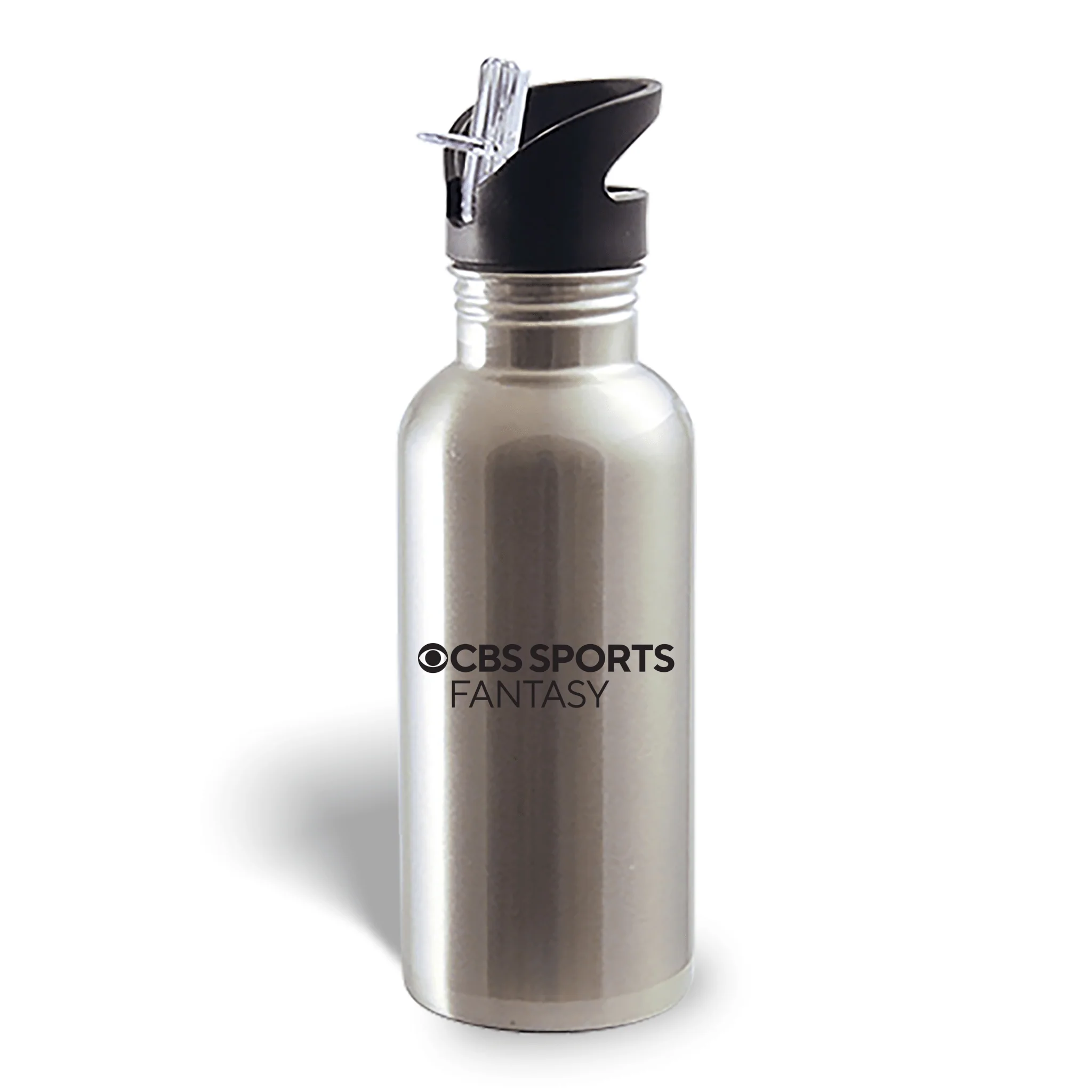 CBS Sports Fantasy LOGO 20 oz Screw Top Water Bottle with Straw