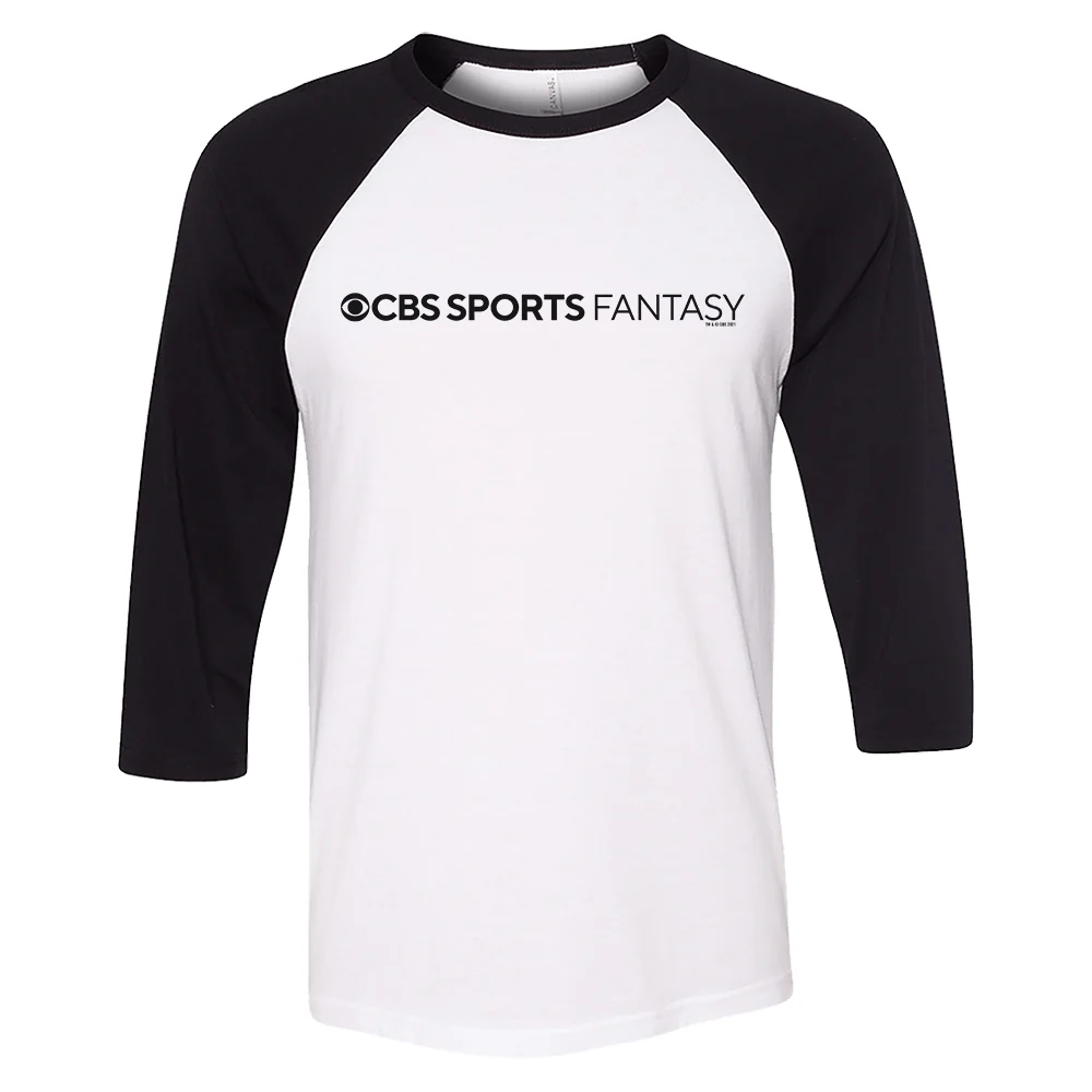 CBS Sports Fantasy Logo 3/4 Sleeve Baseball T-Shirt
