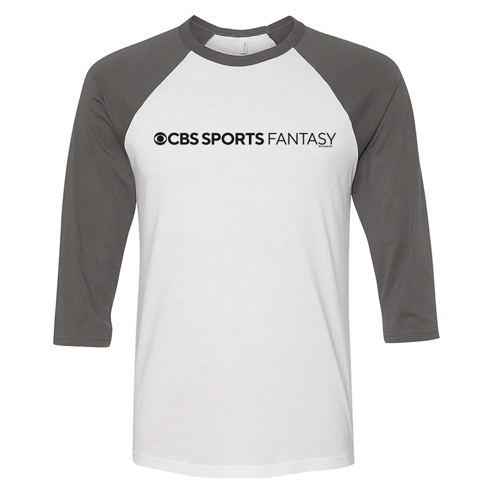 CBS Sports Fantasy Logo 3/4 Sleeve Baseball T-Shirt - Image 3