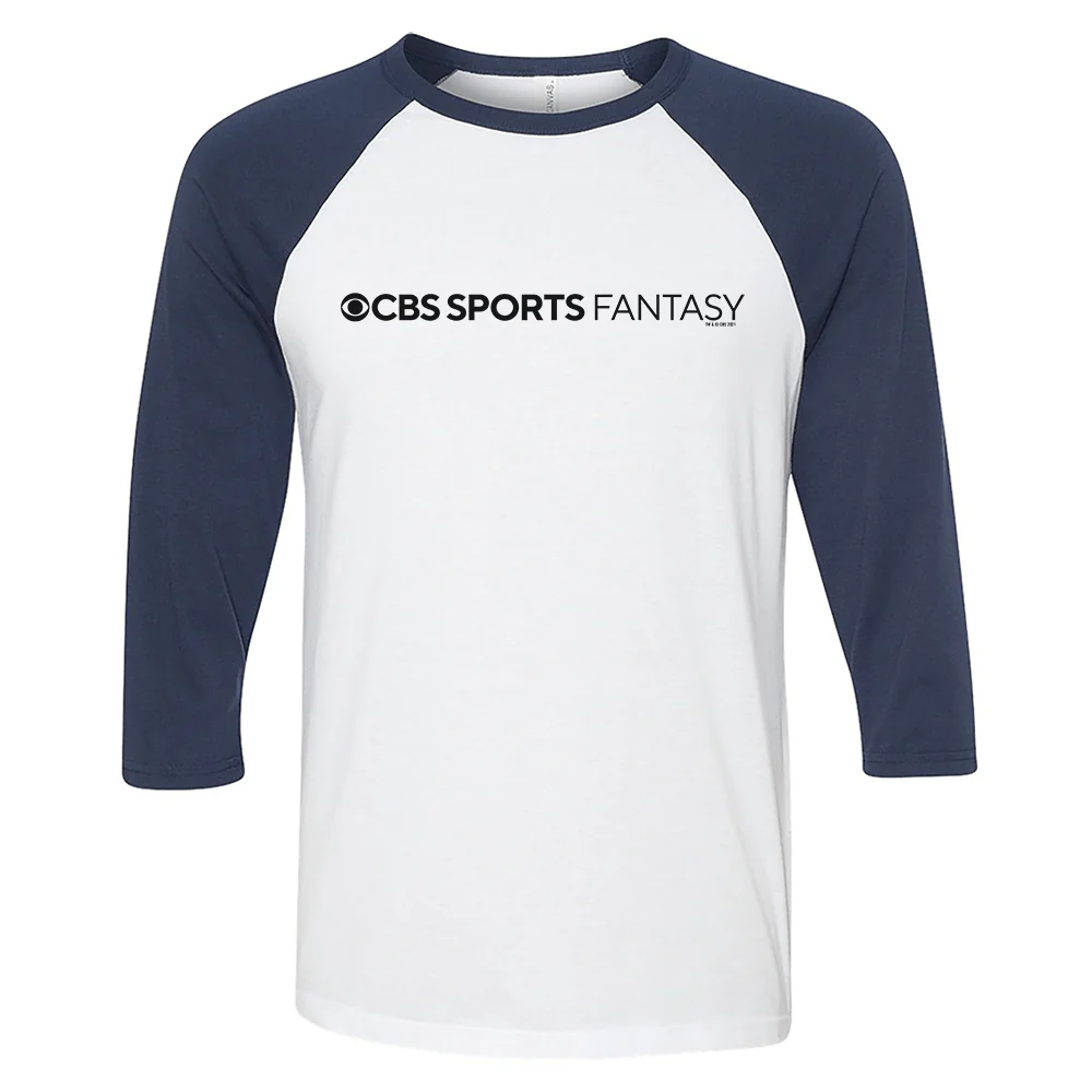 CBS Sports Fantasy Logo 3/4 Sleeve Baseball T-Shirt - Image 4