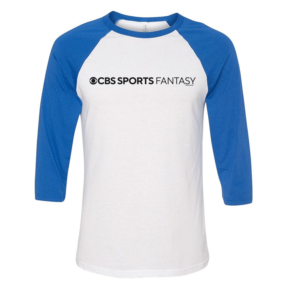 CBS Sports Fantasy Logo 3/4 Sleeve Baseball T-Shirt - Image 5
