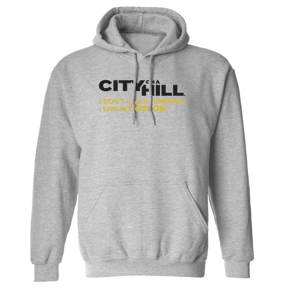 City on a Hill I Don't Live in America Fleece Hooded Sweatshirt - Image 2