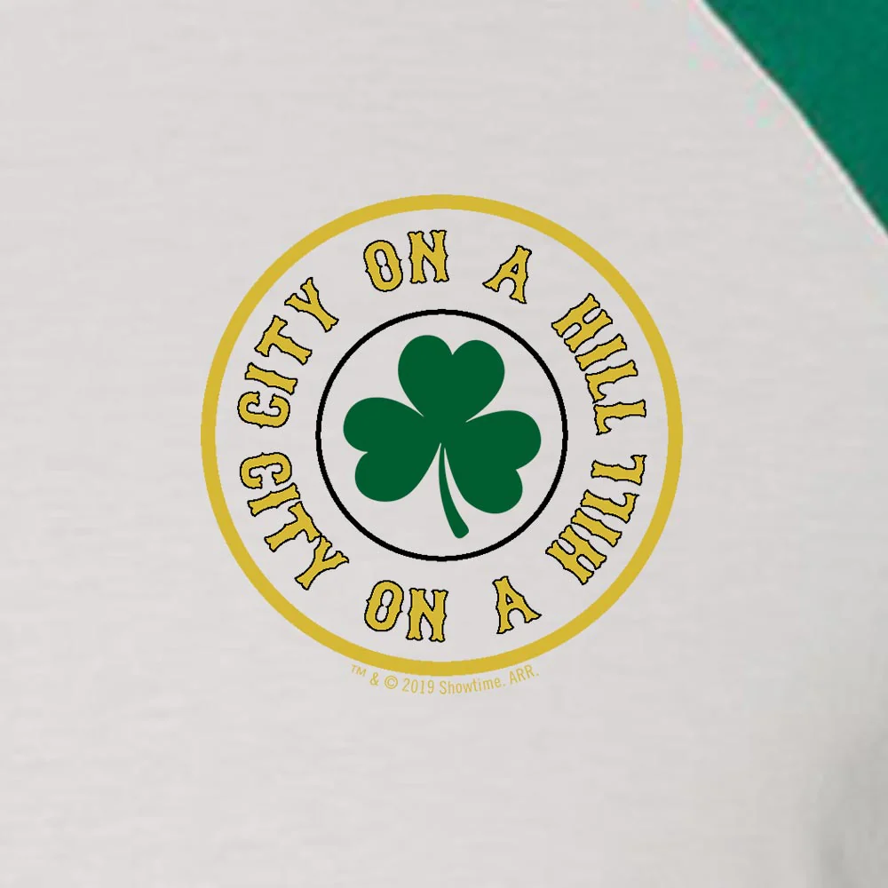 City on a Hill Shamrock 3/4 Sleeve Baseball T-Shirt - Image 2