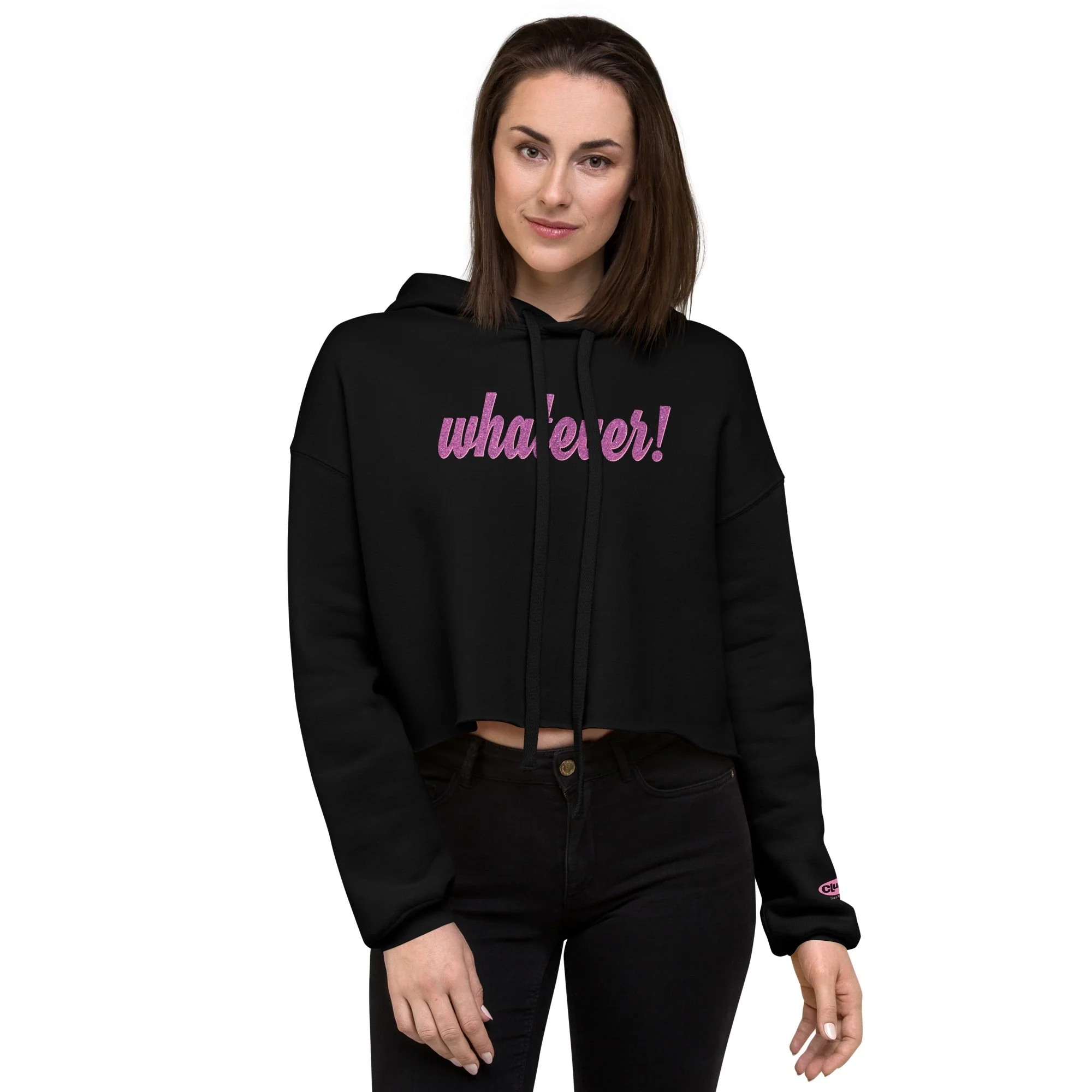 Clueless Whatever Women's Fleece Crop Sweatshirt - Image 2