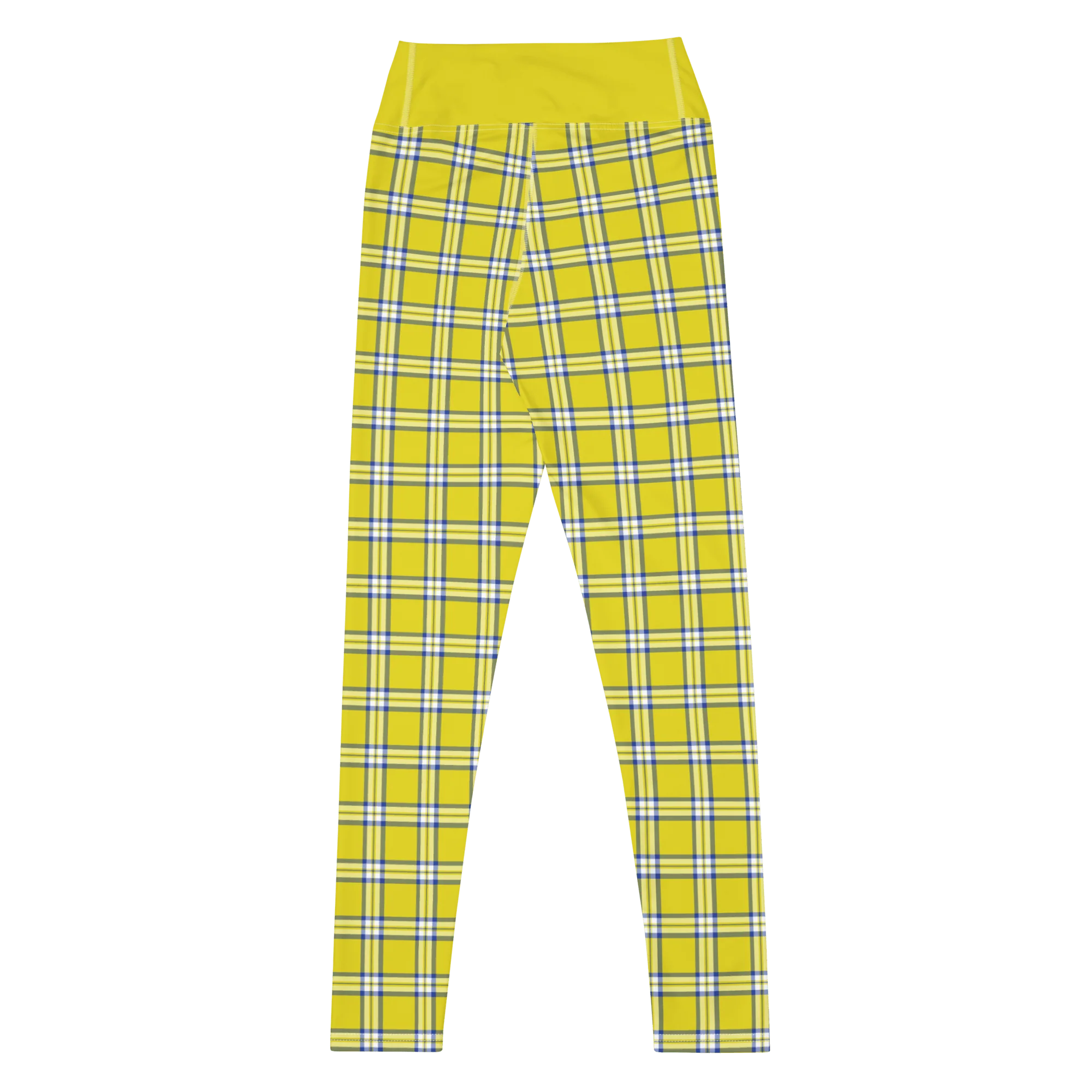 Clueless Yellow Plaid High-Waisted Leggings - Image 2