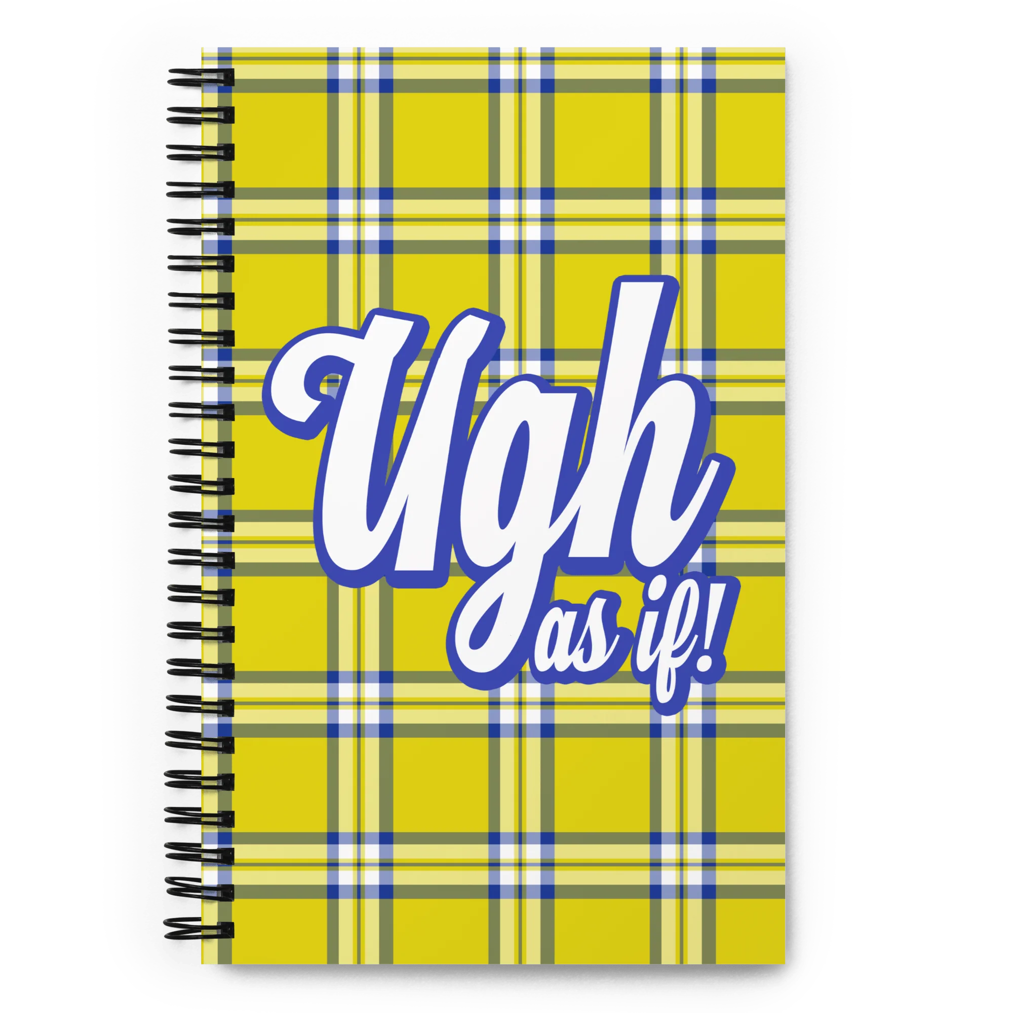 Clueless Yellow Plaid Spiral Notebook