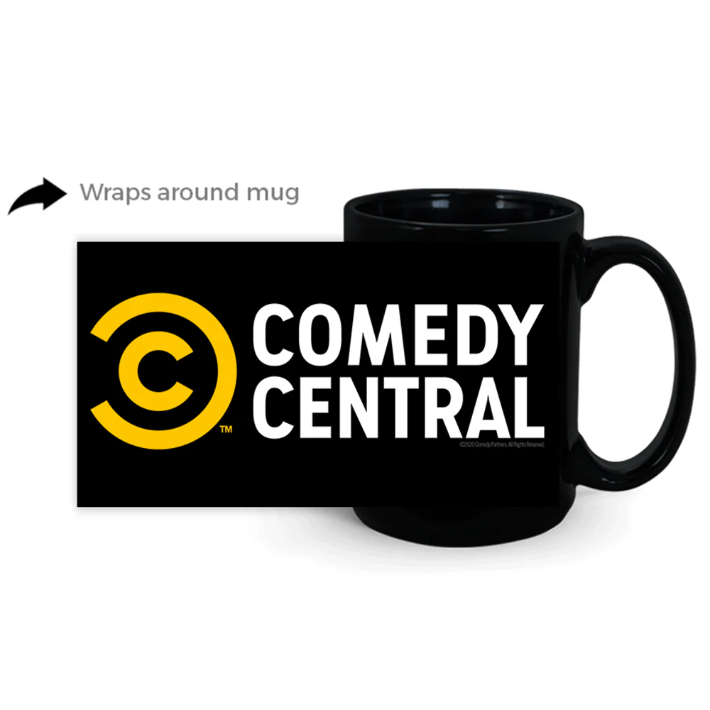 Comedy Central Logo Full Wrap Black Mug - Image 5