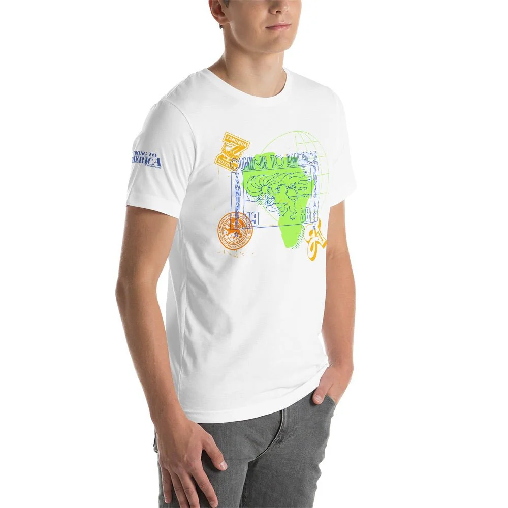 Coming To America Passport Stamp Adult Short Sleeve T-Shirt - Image 4