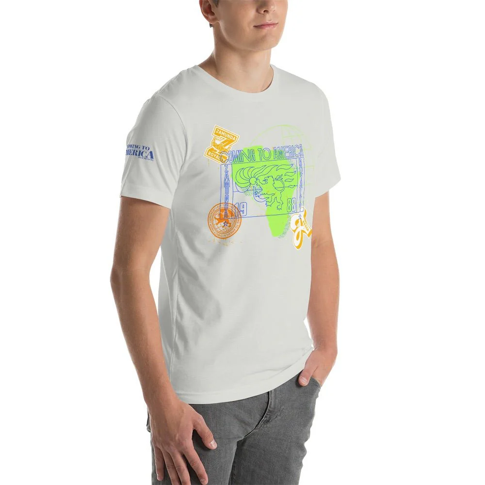 Coming To America Passport Stamp Adult Short Sleeve T-Shirt - Image 6