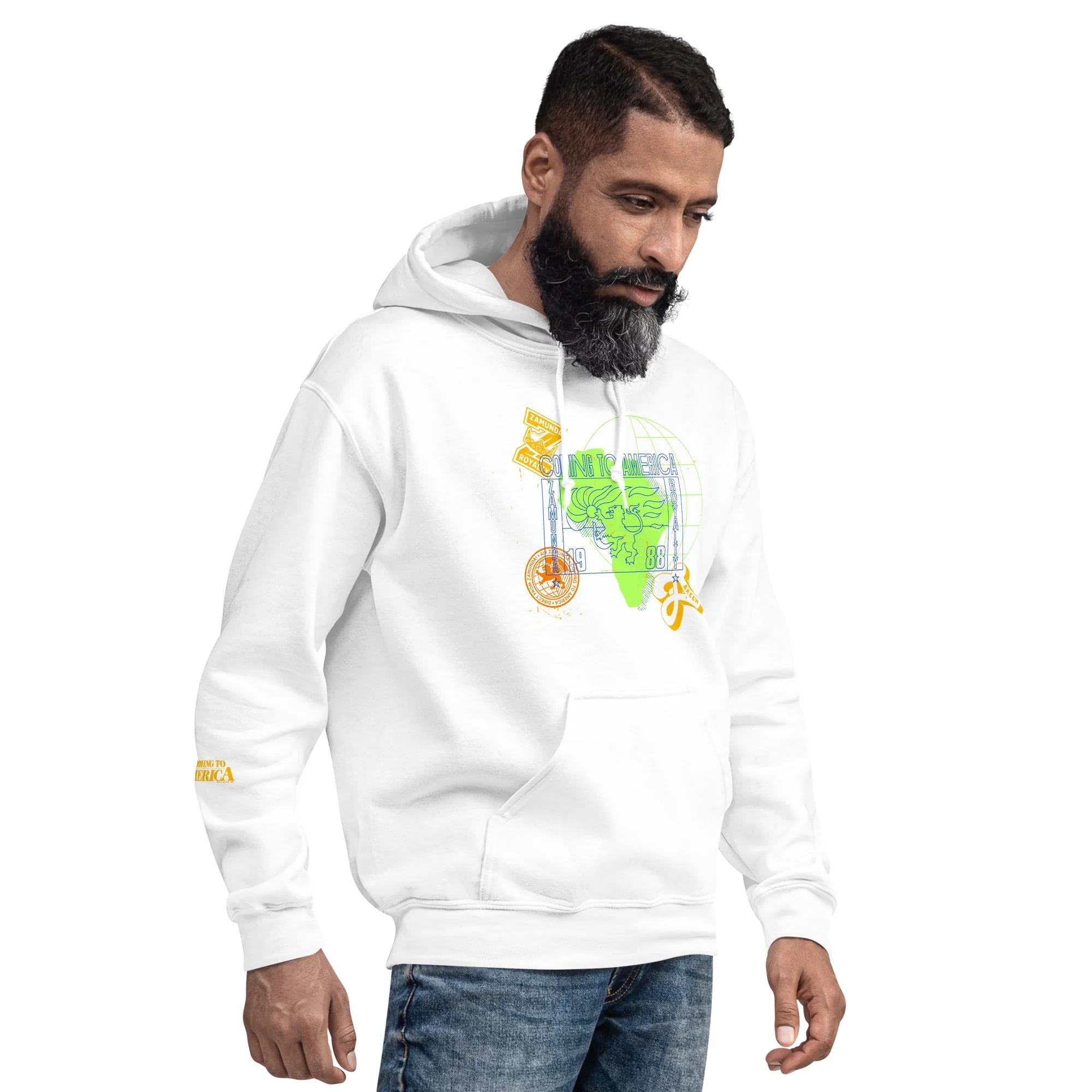 Coming To America Passport Stamp Hooded Sweatshirt - Image 3