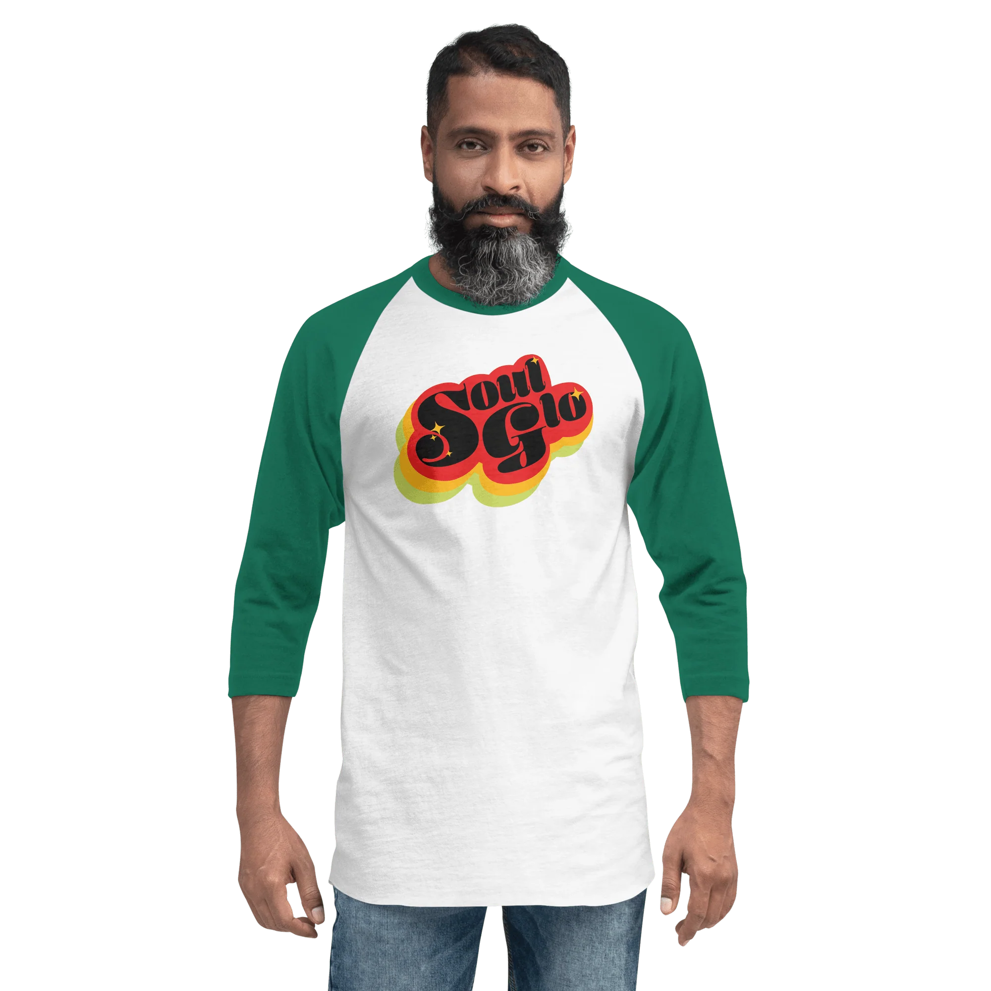 Coming To America Soul Glo Unisex 3/4 Sleeve Raglan Shirt - Image 4
