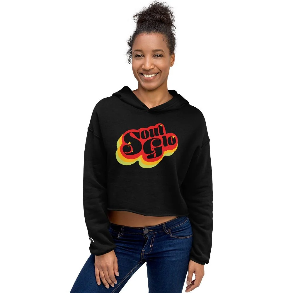 Coming To America Soul Glo Women's Fleece Crop Hooded Sweatshirt - Image 2