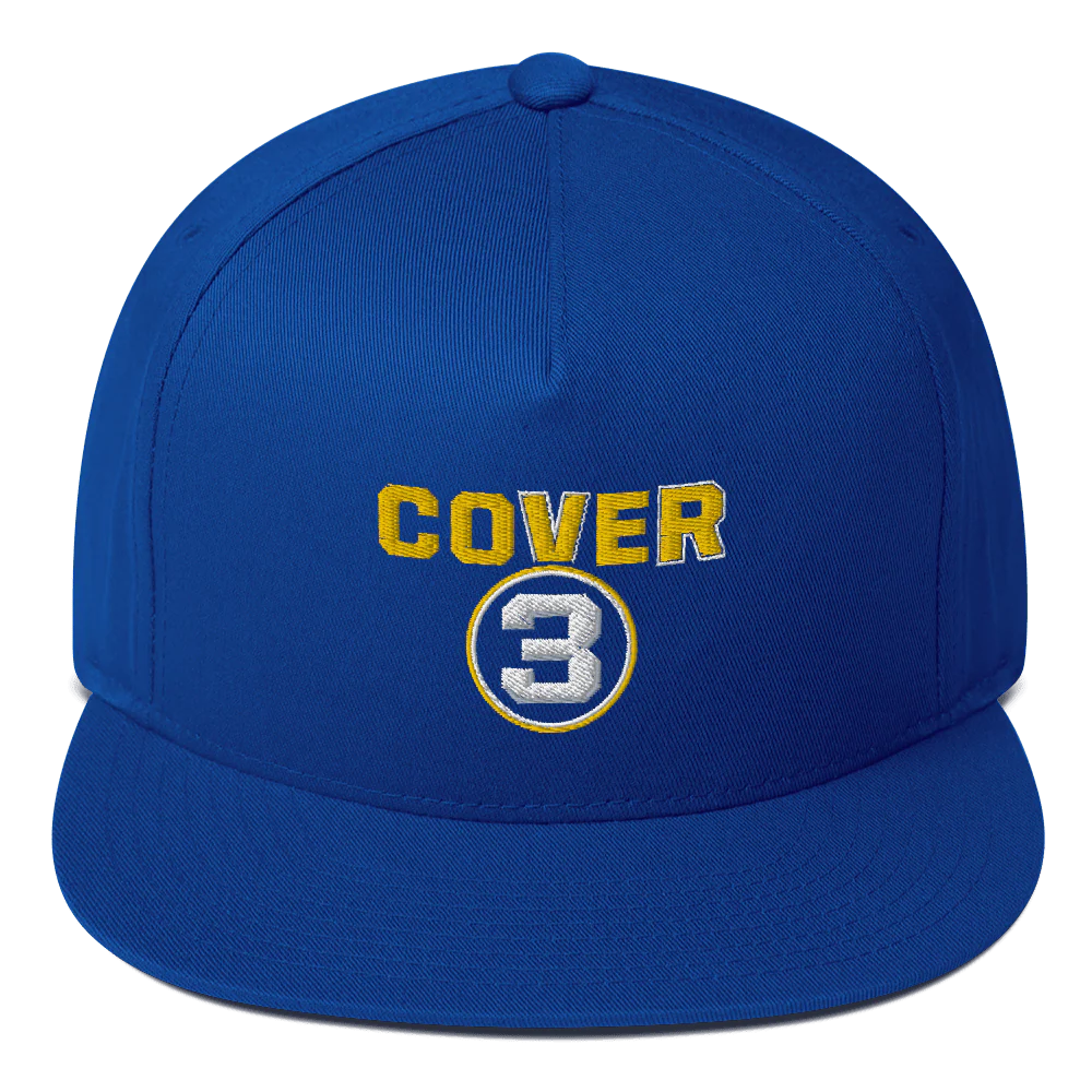 Cover 3 Logo Embroidered Flat Bill Hat - Image 3