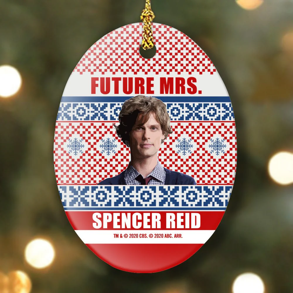 Criminal Minds Mrs. Spencer Reid Holiday Oval Ceramic Oranament - Image 2
