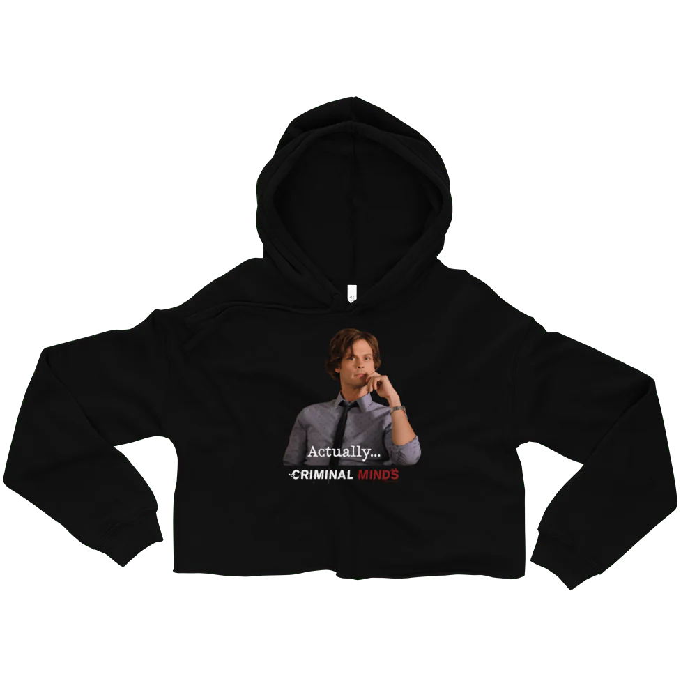 Criminal Minds Spencer Reid Actually... Women's Fleece Crop Hooded Sweatshirt - Image 2