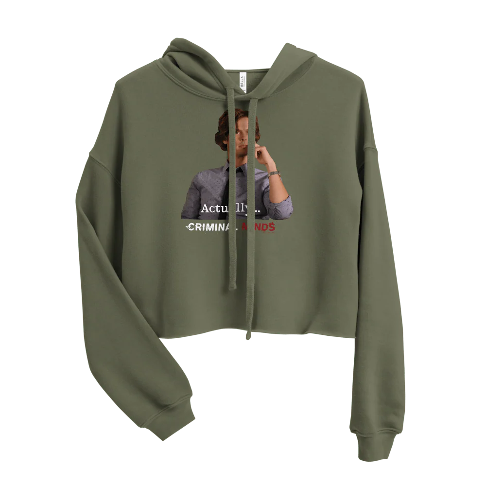 Criminal Minds Spencer Reid Actually... Women's Fleece Crop Hooded Sweatshirt - Image 4