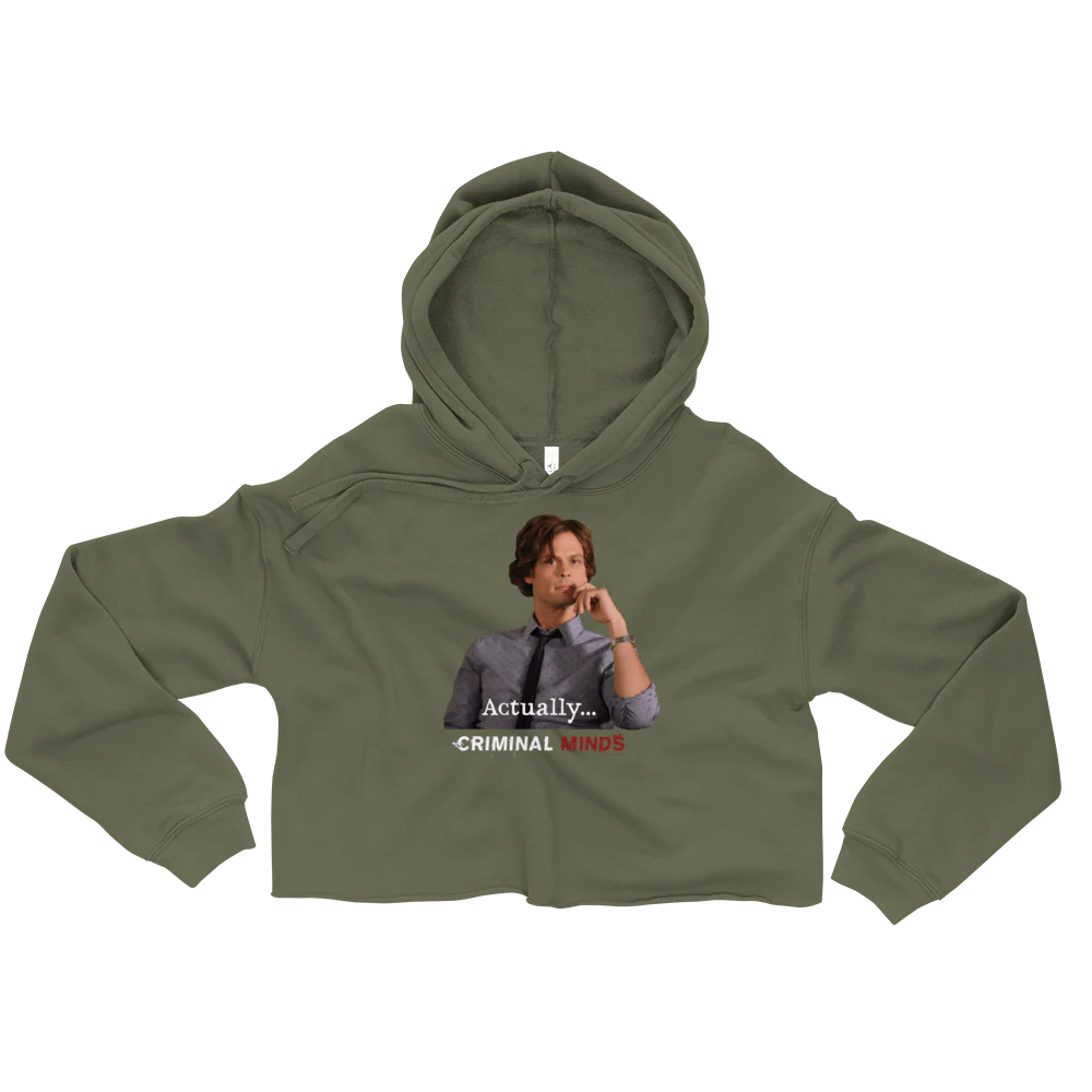 Criminal Minds Spencer Reid Actually... Women's Fleece Crop Hooded Sweatshirt - Image 5