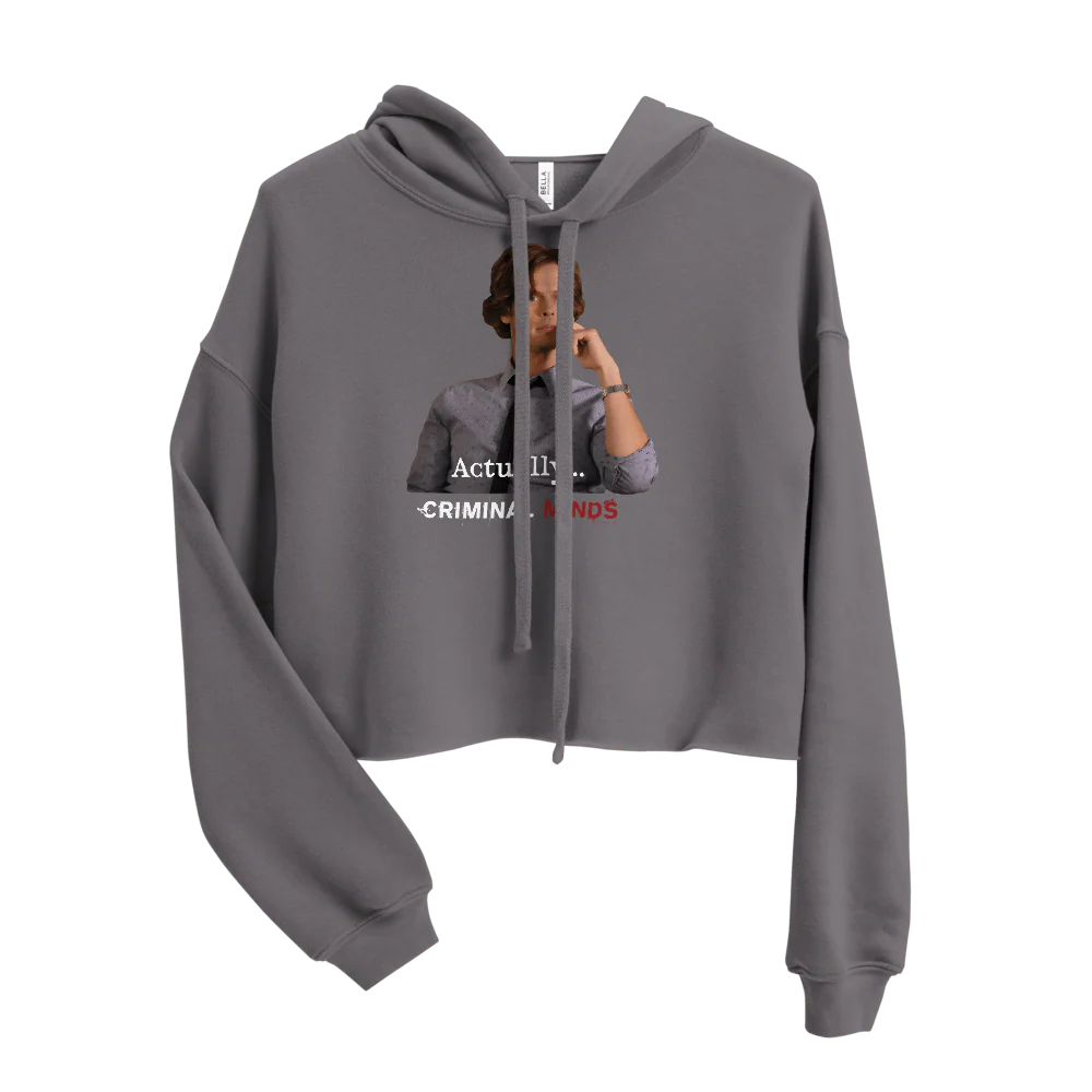 Criminal Minds Spencer Reid Actually... Women's Fleece Crop Hooded Sweatshirt - Image 7