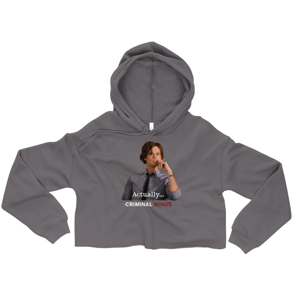 Criminal Minds Spencer Reid Actually... Women's Fleece Crop Hooded Sweatshirt - Image 8